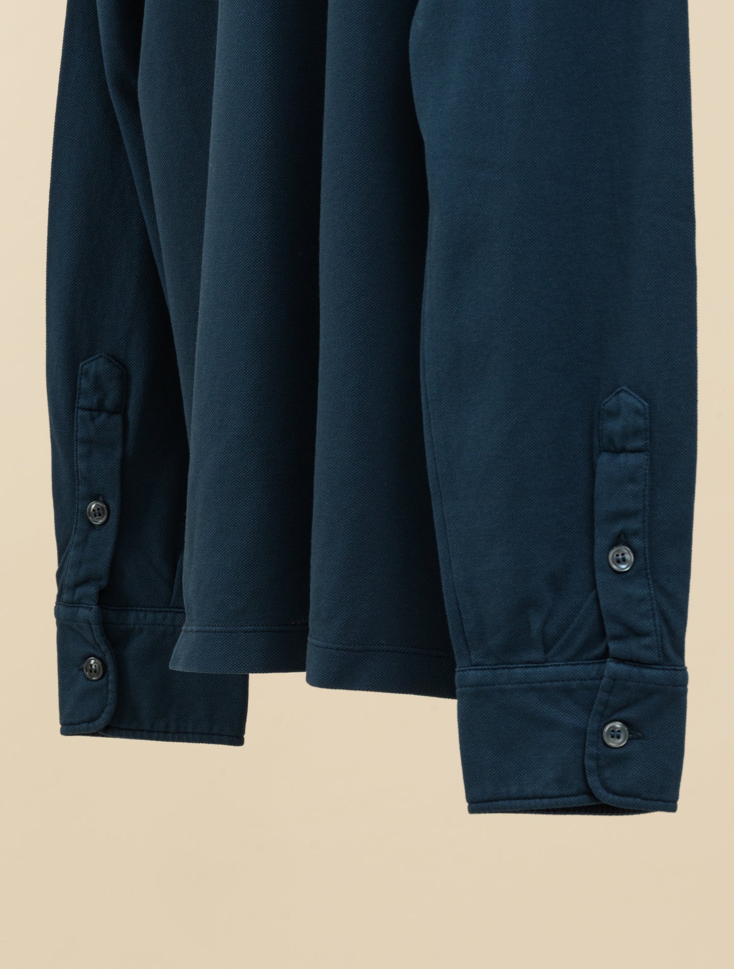 Soft Pique Polo Shirt Long Sleeve Navy Gabucci Polo shirts 48