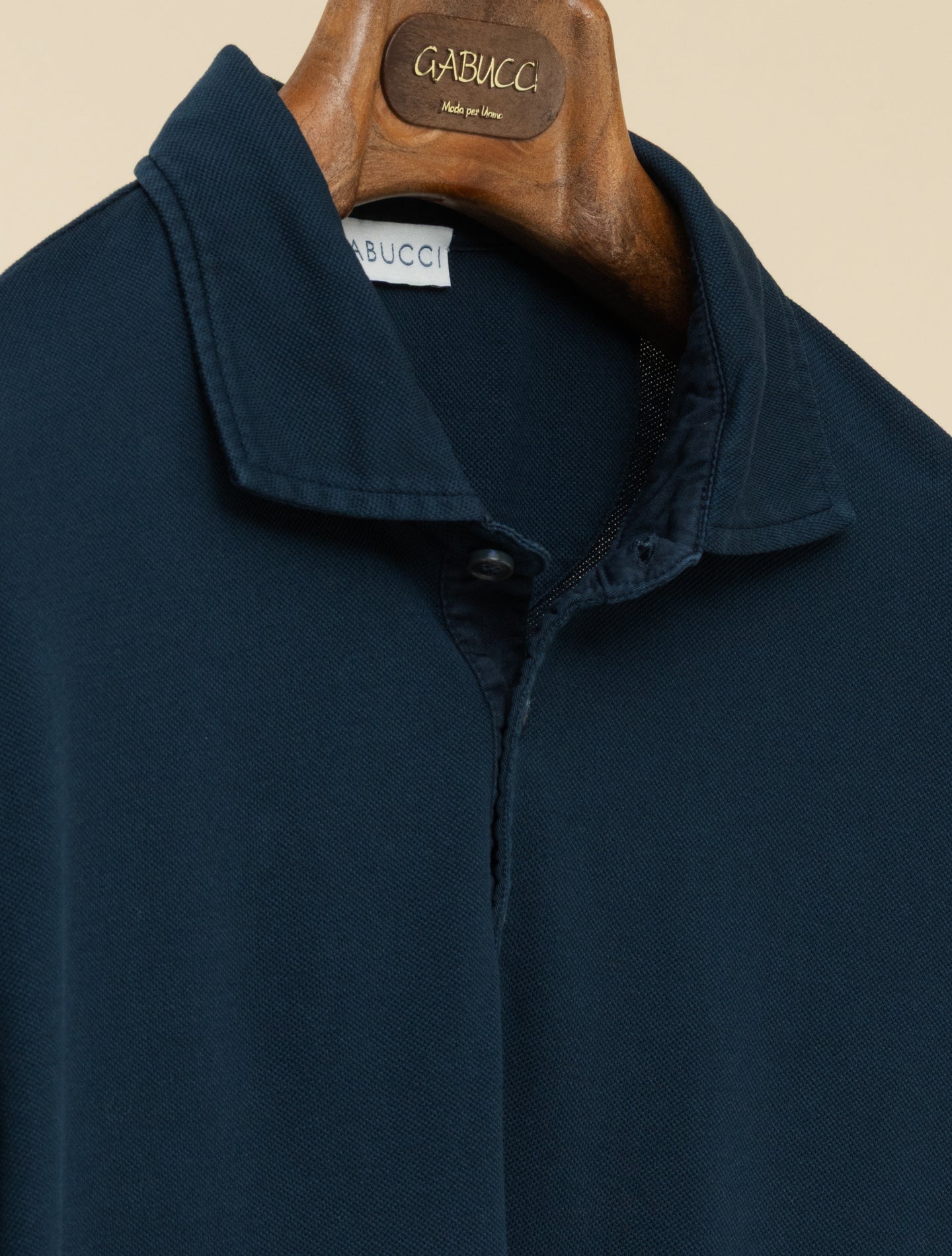 Soft Pique Polo Shirt Long Sleeve Navy Gabucci Polo shirts 48