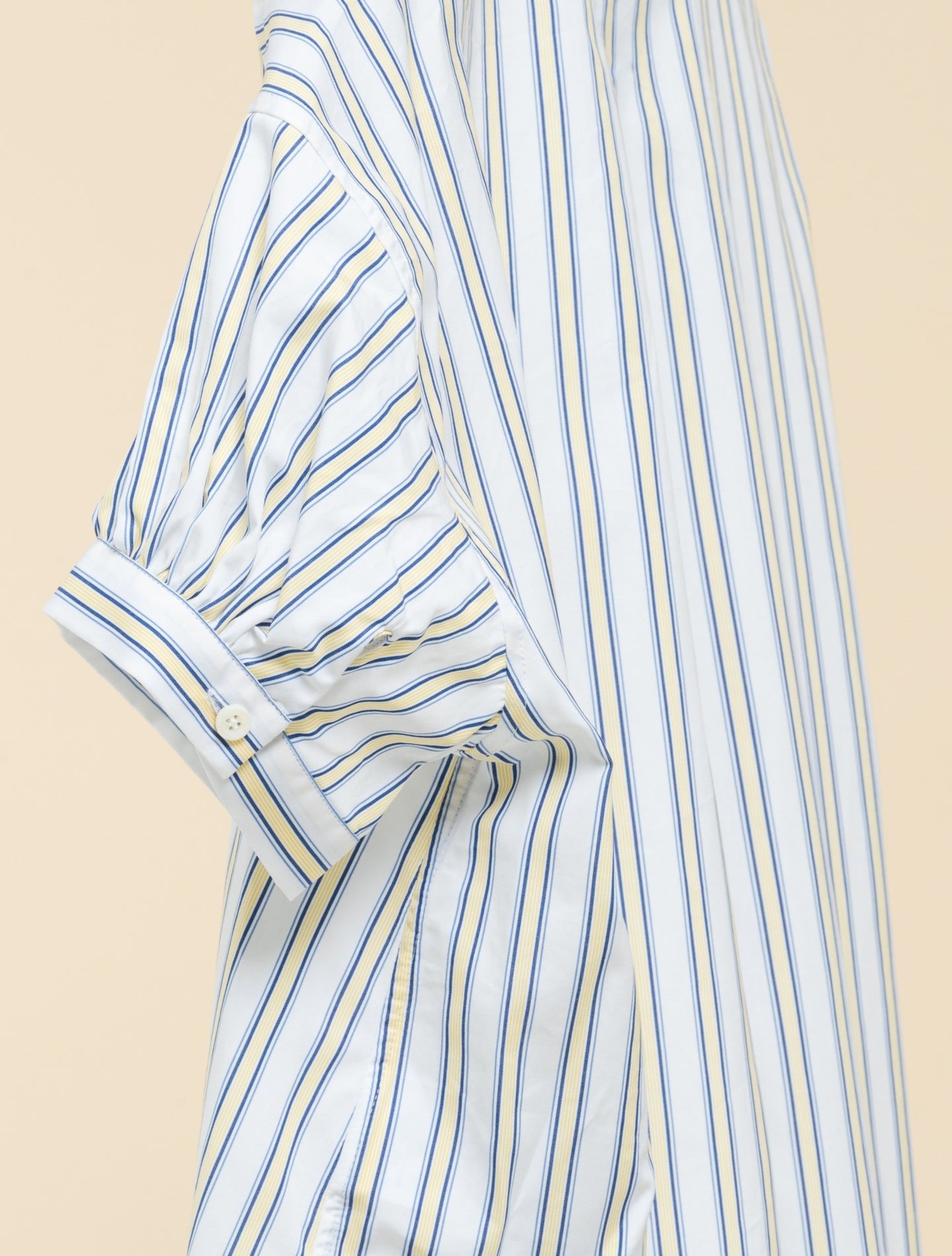 Striped A - lined Poplin Short Sleeve Shirt Yellow Aspesi Shirts IT 38
