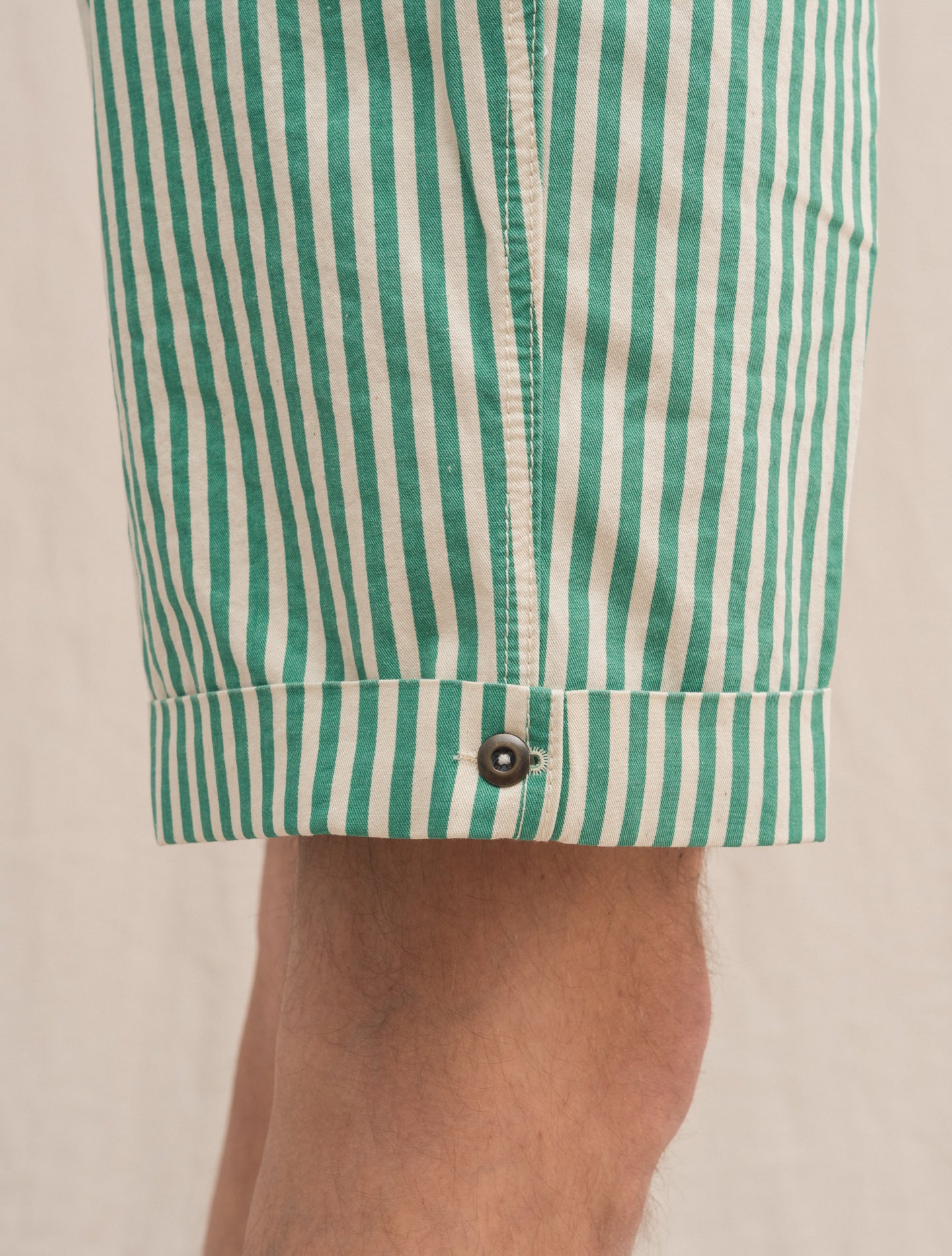 Striped Cotton Shorts Green Striped Incotex Shorts 32