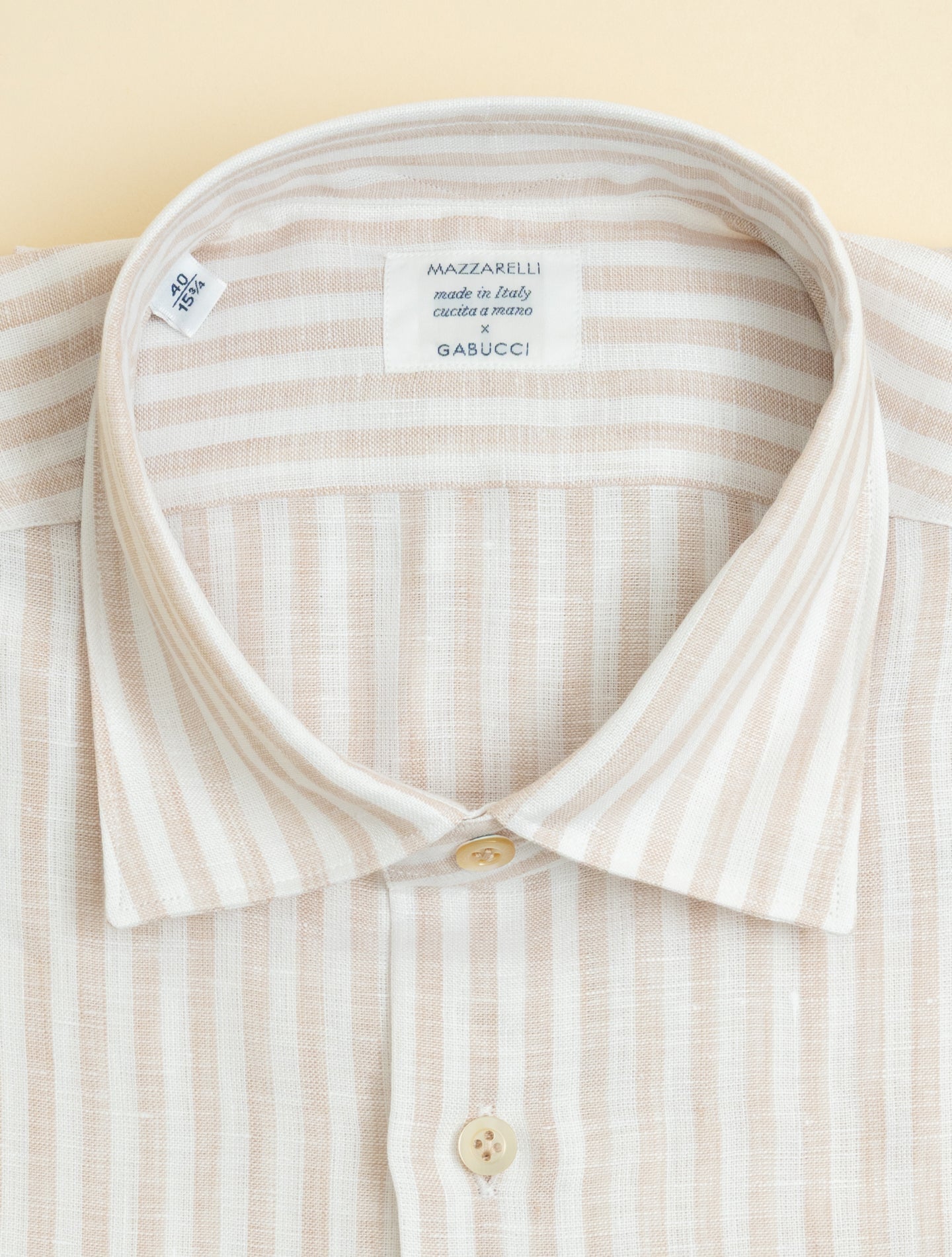 Striped Linen Relaxed Fit Shirt Beige Mazzarelli Shirts 39