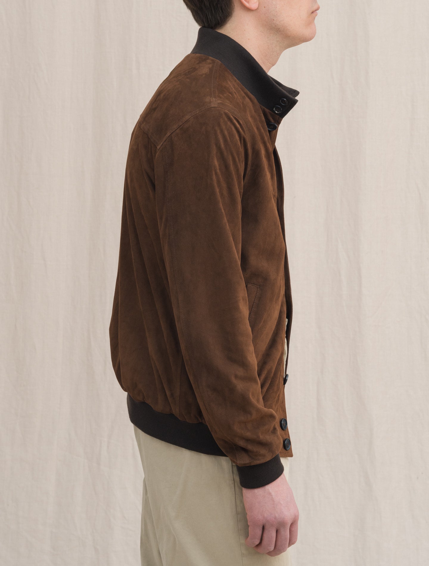 Suede Bomber Jacket Brown Manto Outerwear 48