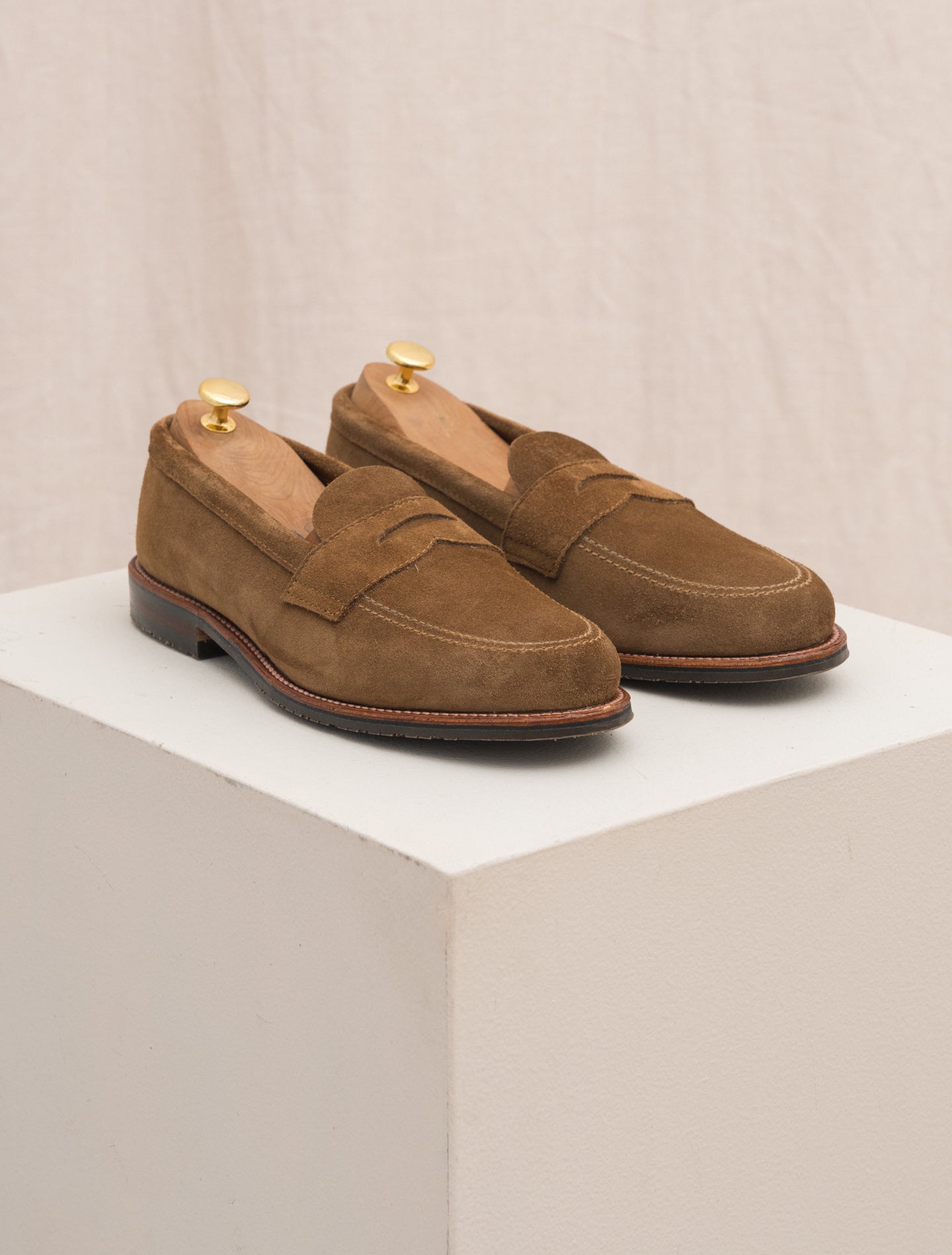 Alden Suede Penny Loafer - Snuff Brown, Goodyear Welt, Handmade in New ...