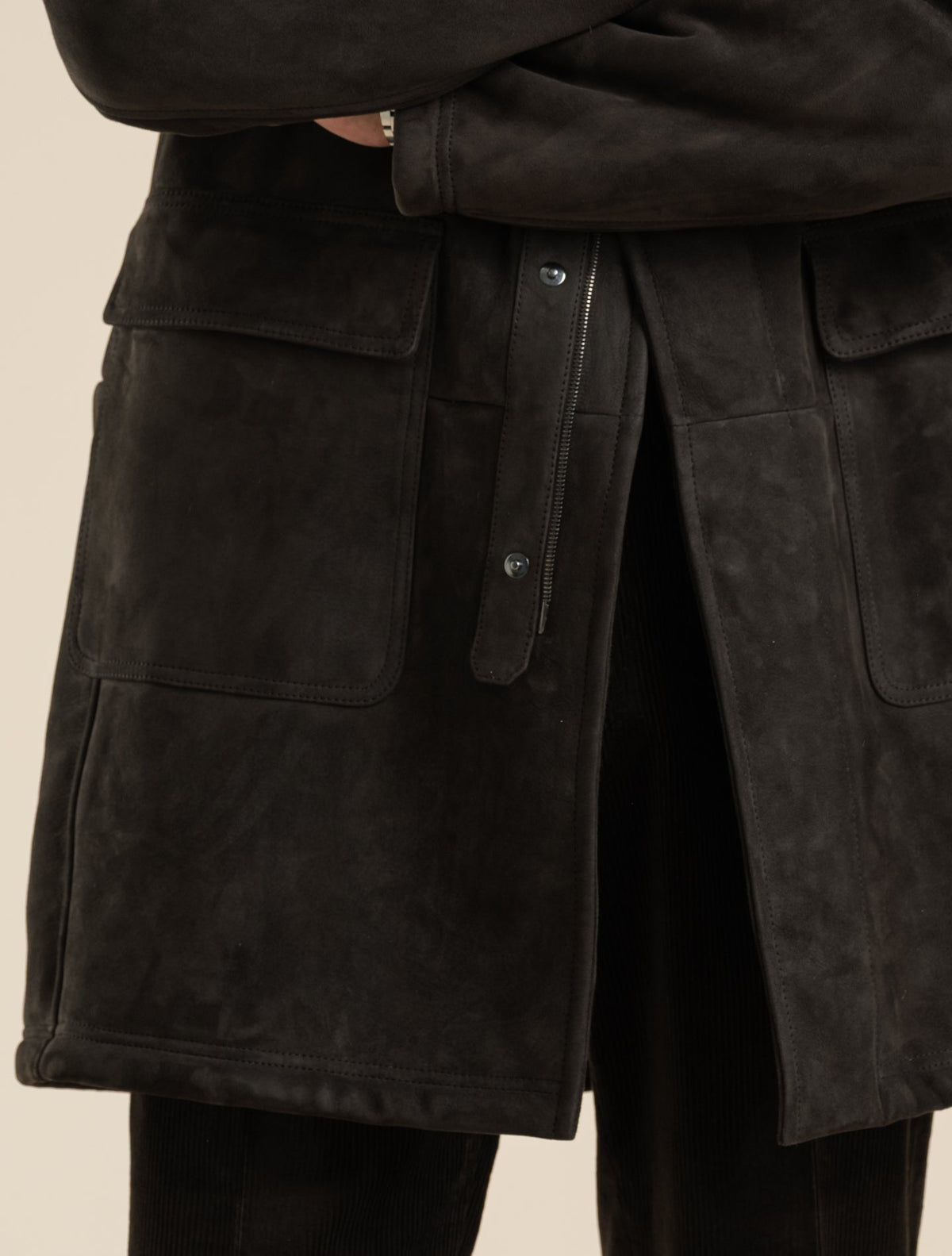 Suede Sherling Jacket Dark Brown Cesare Attolini Outerwear 50