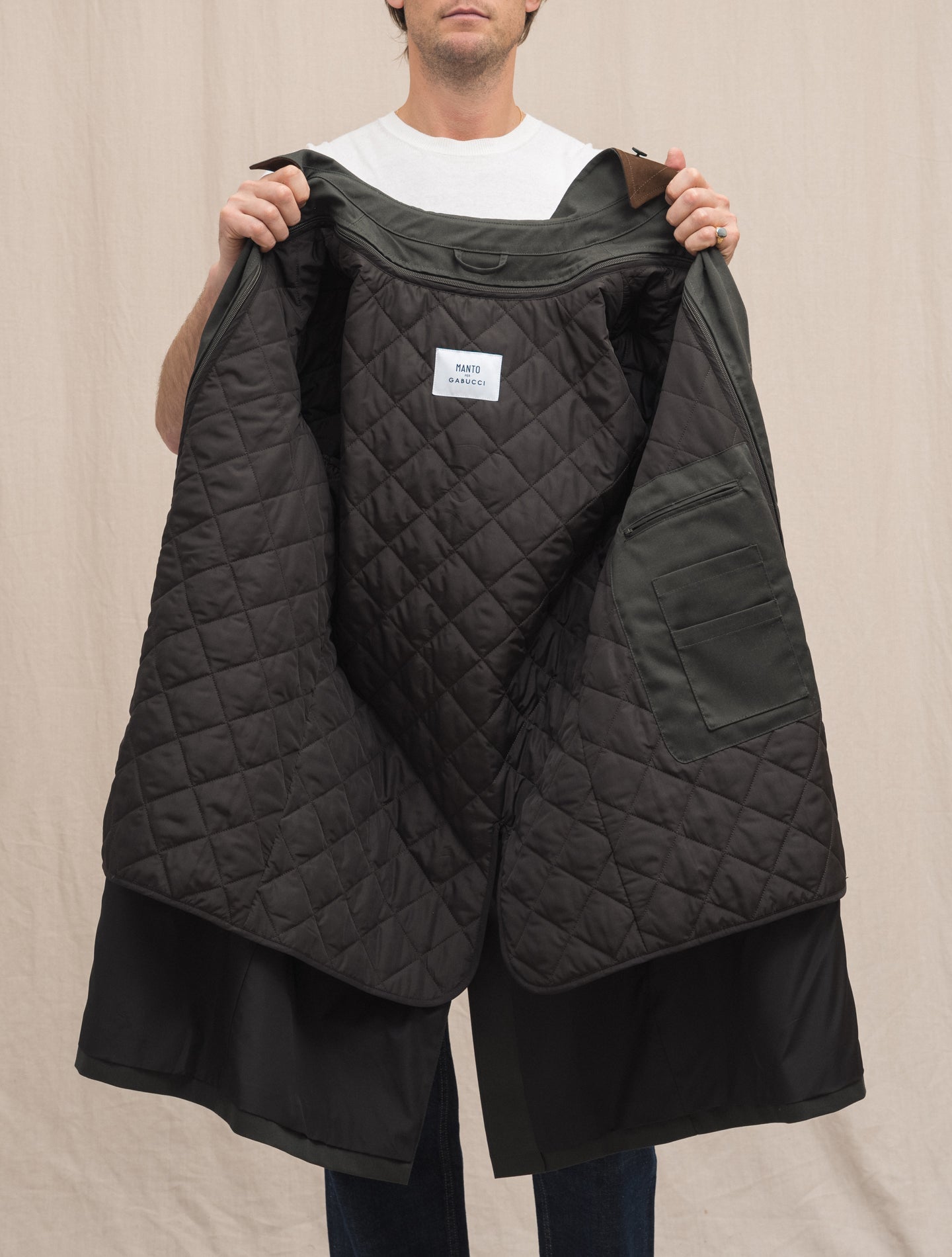 Technical Gabardine Coat Dark Green Manto Outerwear 48