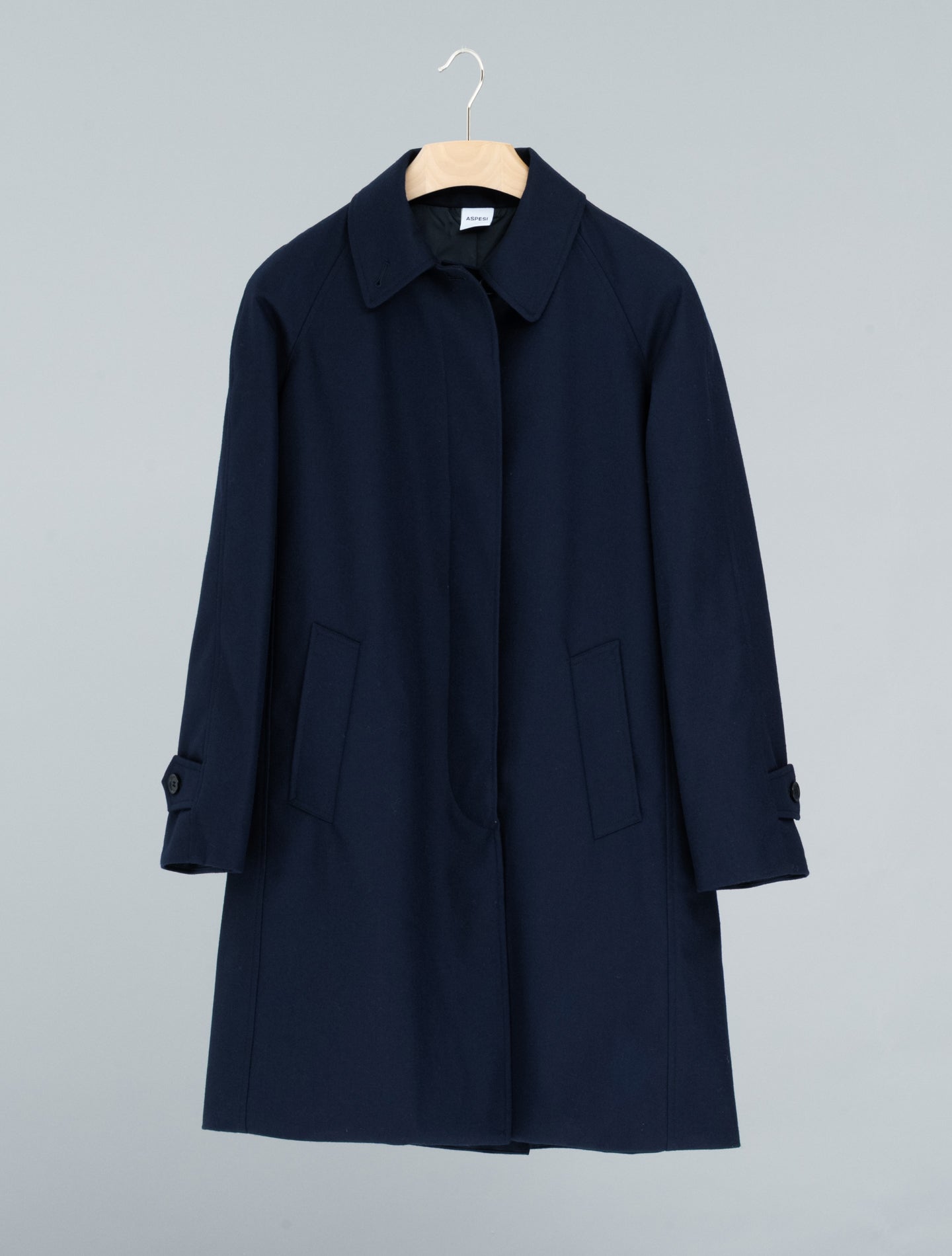 Technical Wool Padded Coat Navy Aspesi Outerwear IT 38