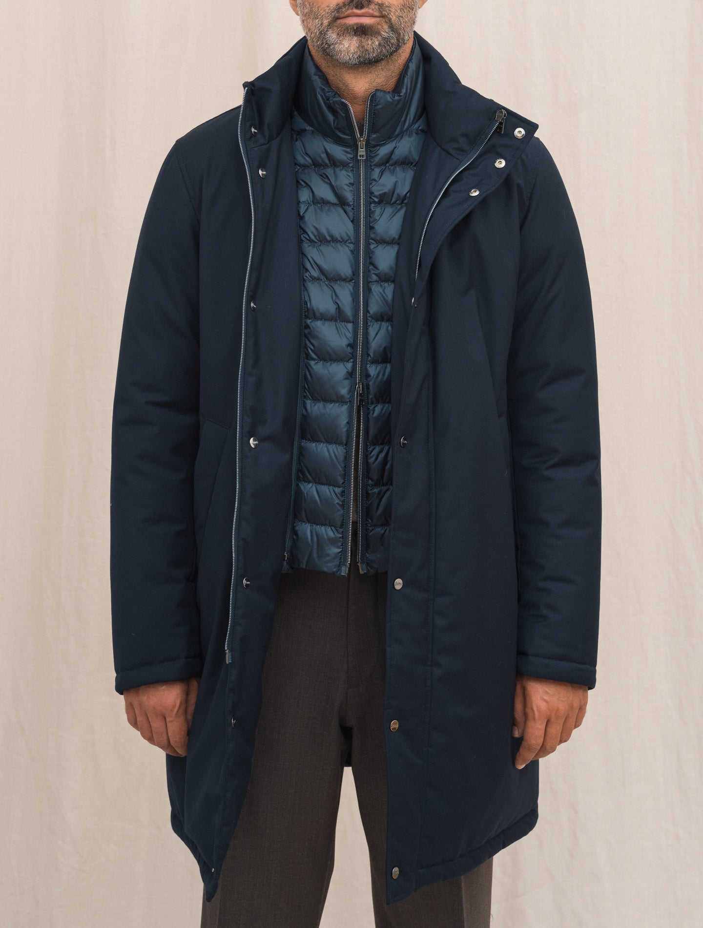 Ulta Light Padded Carcoat Navy Herno Outerwear 48