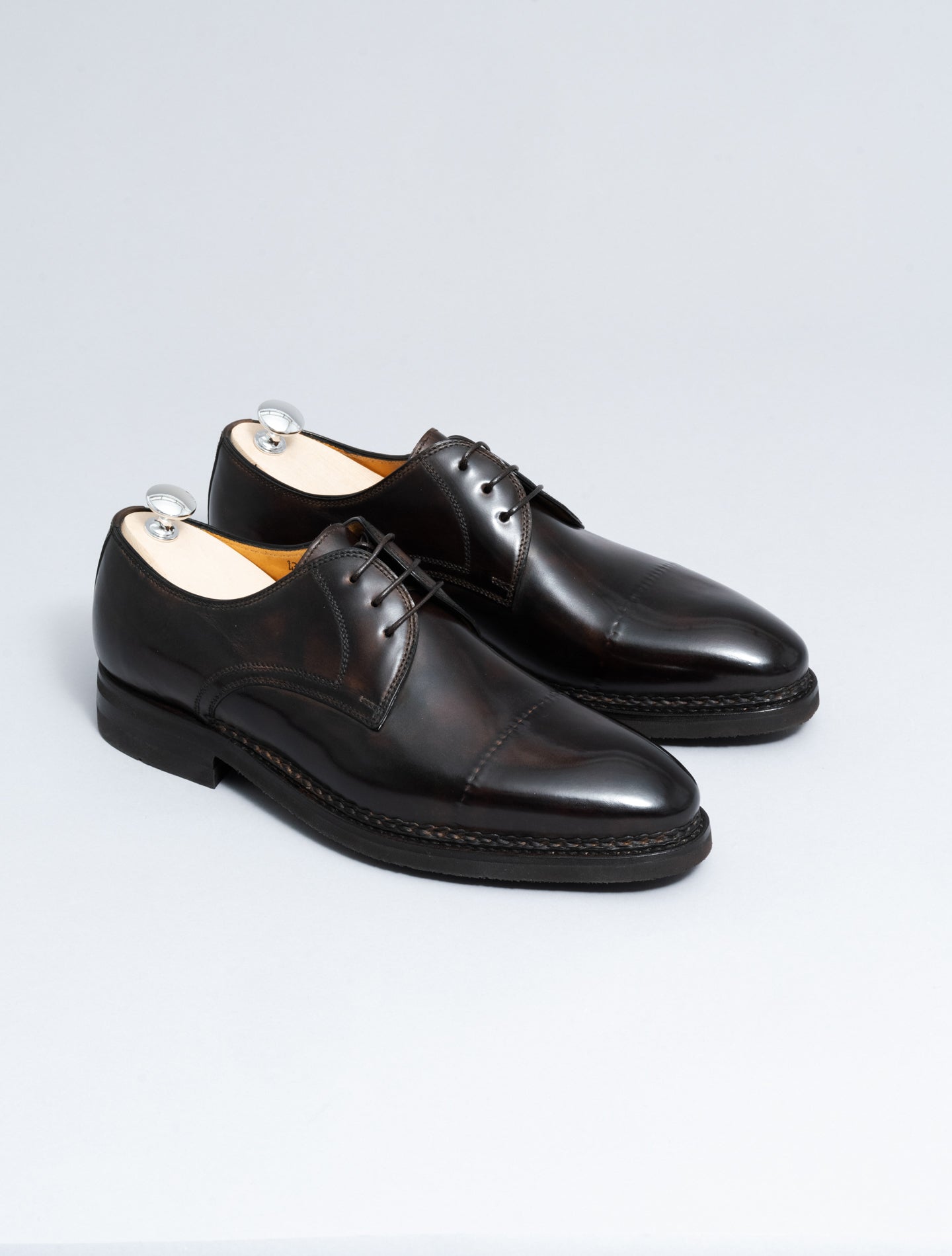 Umberto Cap - Toe Derby Shoes Brown Bontoni Shoes 42