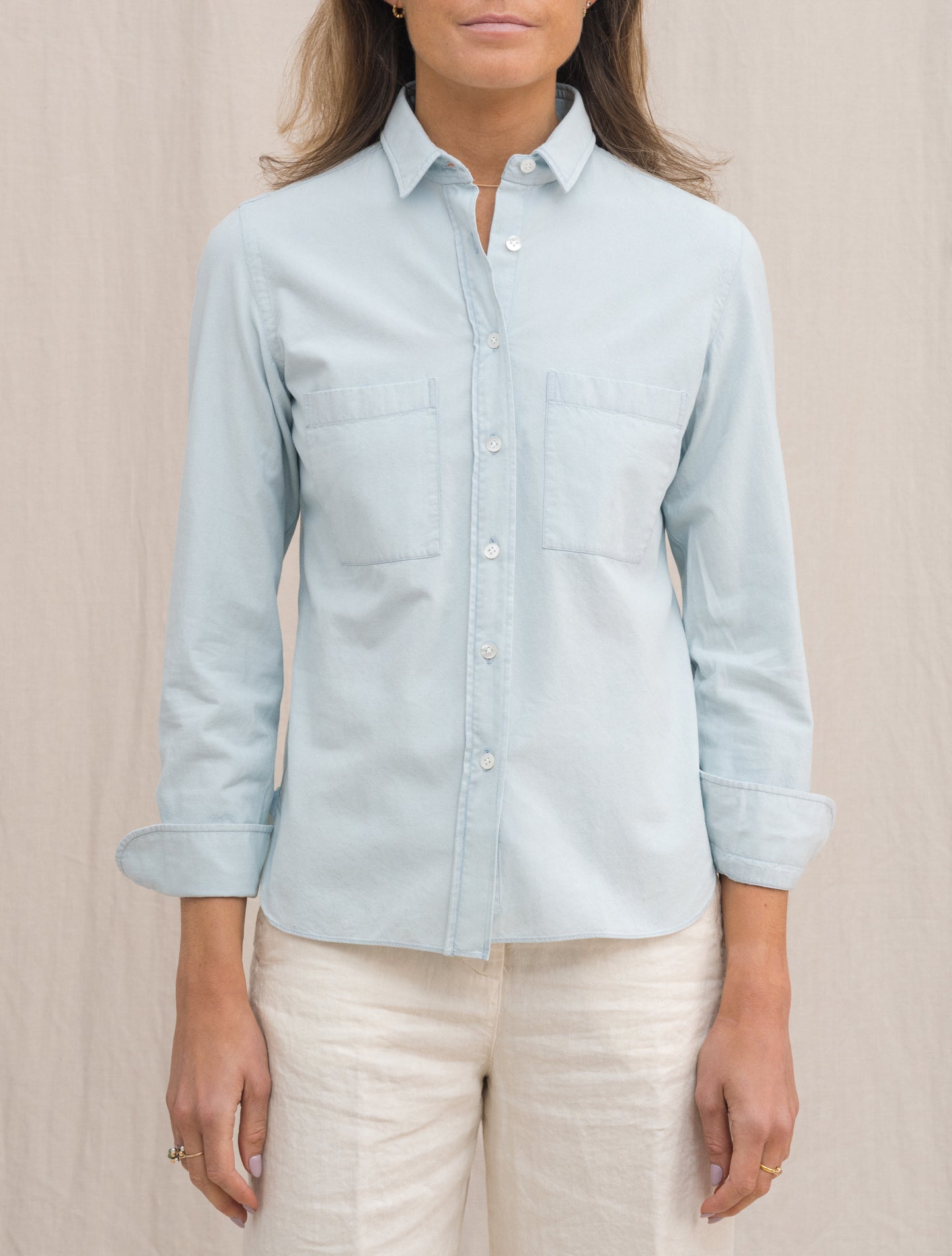 Valeria Cotton Shirt Light Blue Finamore Shirts IT 38