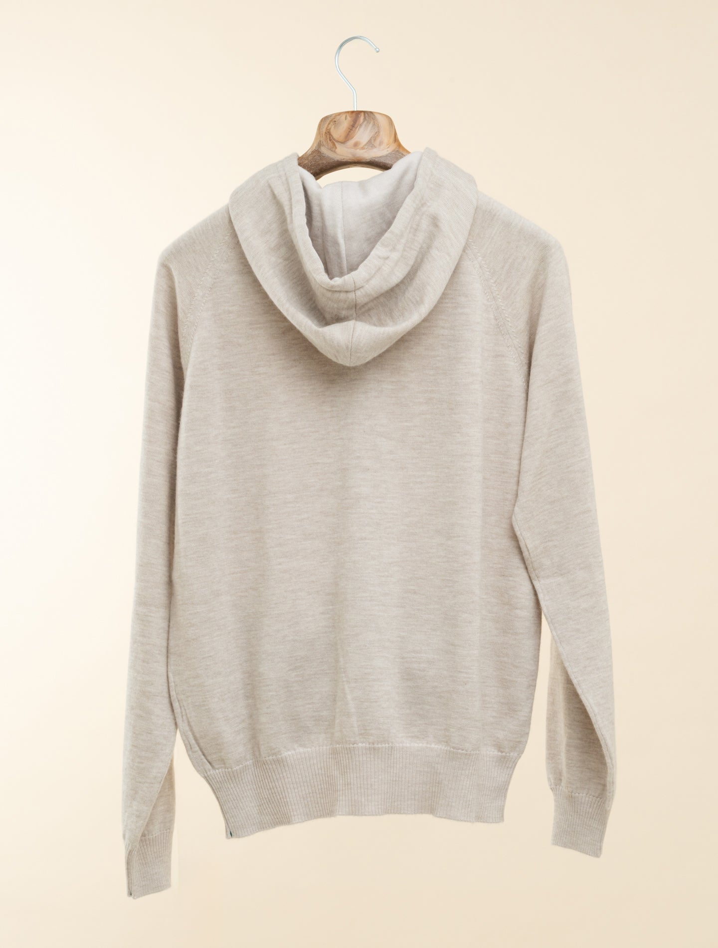 Vanisé Duvet Cashmere Cotton Zip Hoodie Natural Fioroni Knitwear 48