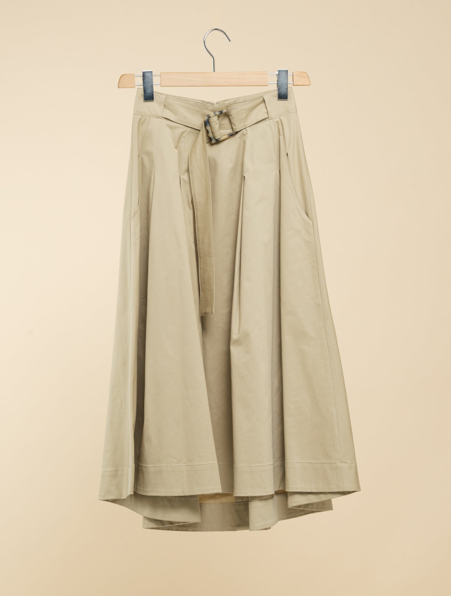 Vincenzo Cotton Midi Skirt Beige Fedeli Skirts IT 38