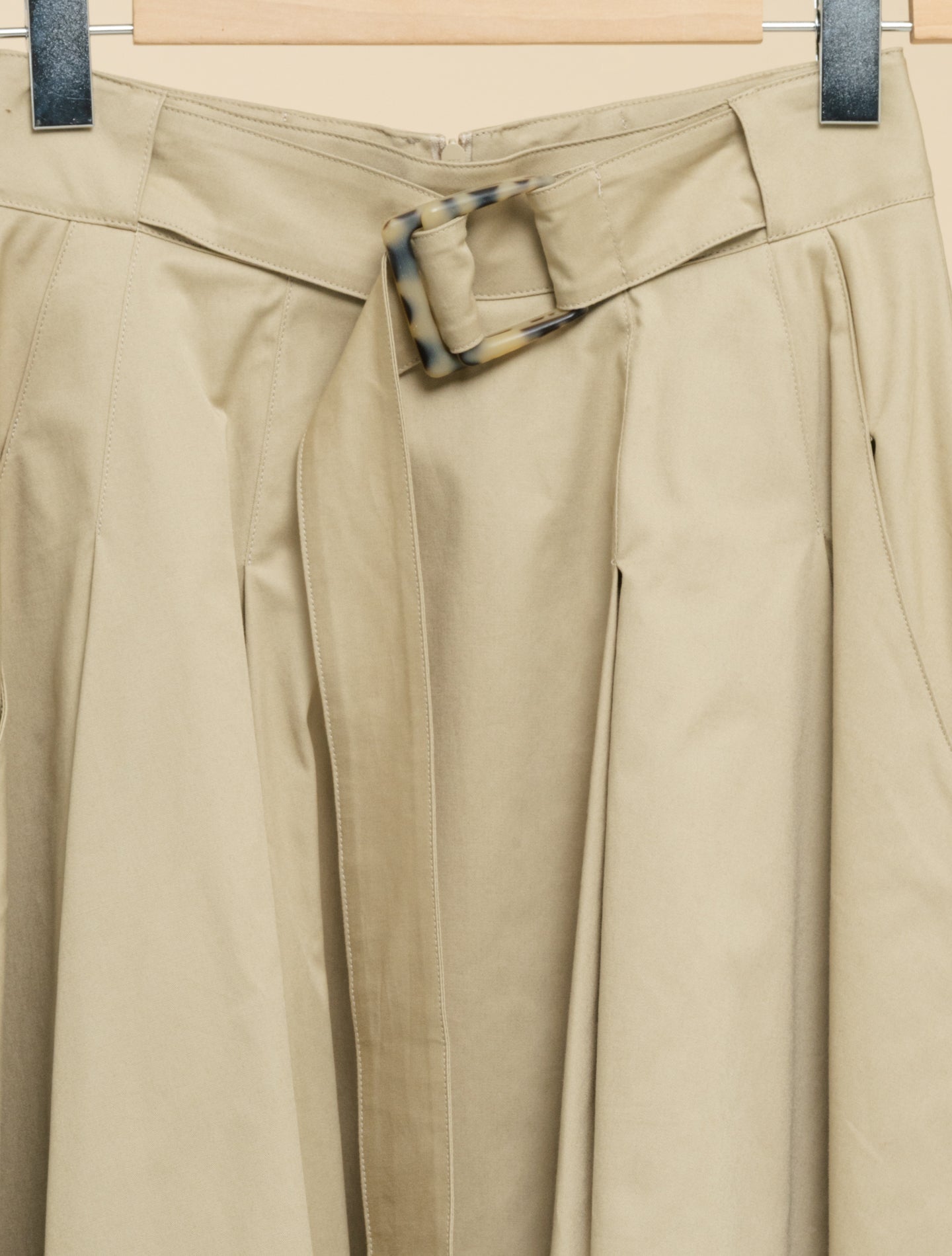 Vincenzo Cotton Midi Skirt Beige Fedeli Skirts IT 38