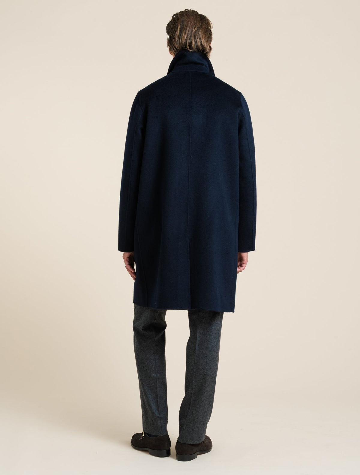 Virtuoso Double Wool Coat Navy Aspesi Outerwear 46