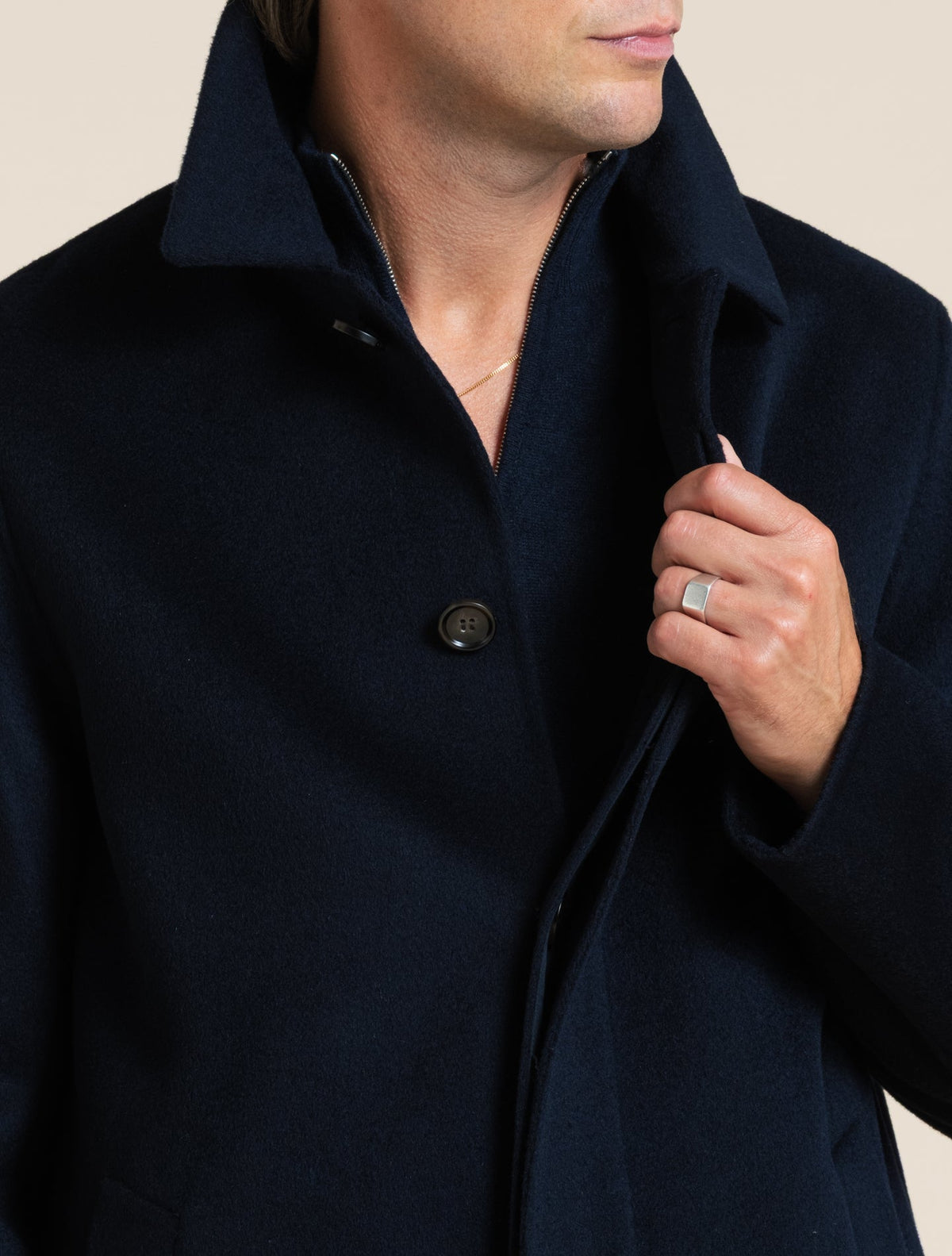 Virtuoso Double Wool Coat Navy Aspesi Outerwear 46