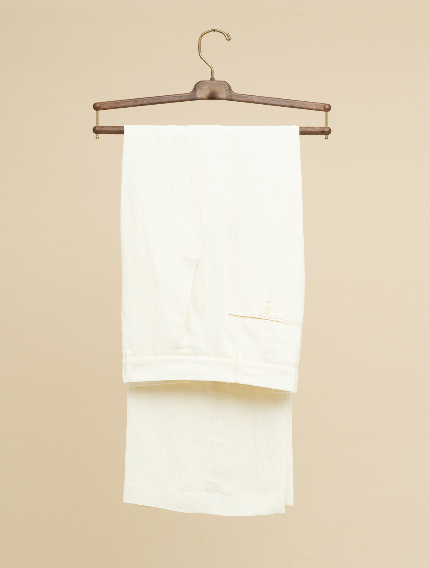 Viscose Linen Straight Leg Trousers - AA Capsule Collection Natural Aspesi Trousers IT 38