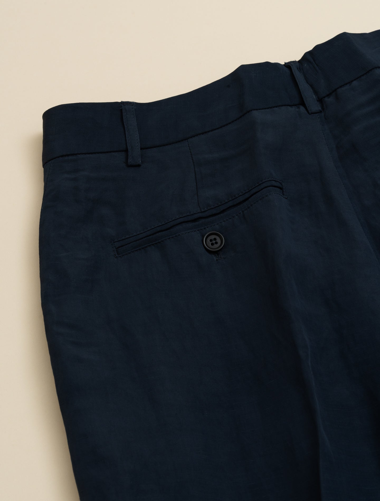 Viscose Linen Straight Leg Trousers - AA Capsule Collection Navy Aspesi Trousers IT 38