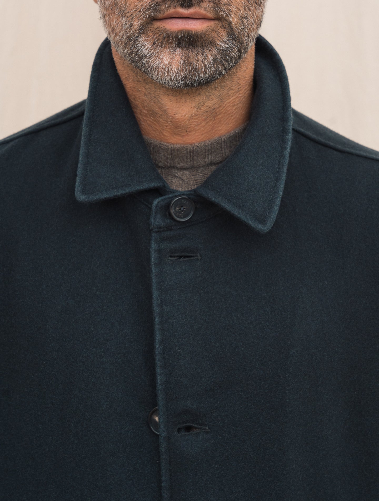 Washed Cashmere Unconstructed Car Coat Charcoal Manto Outerwear 48