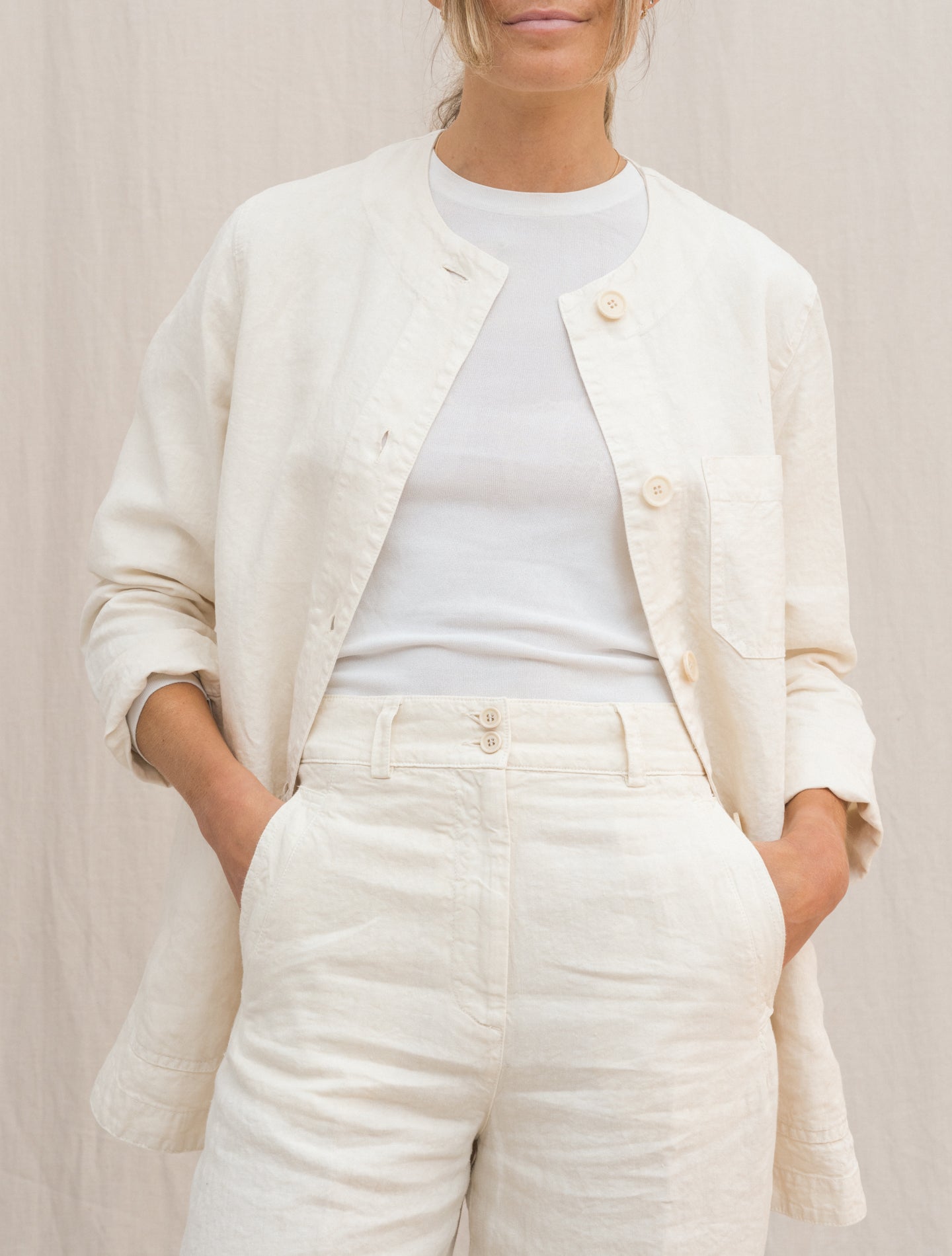 Washed Linen Jacket Naturale Aspesi Jackets IT 38