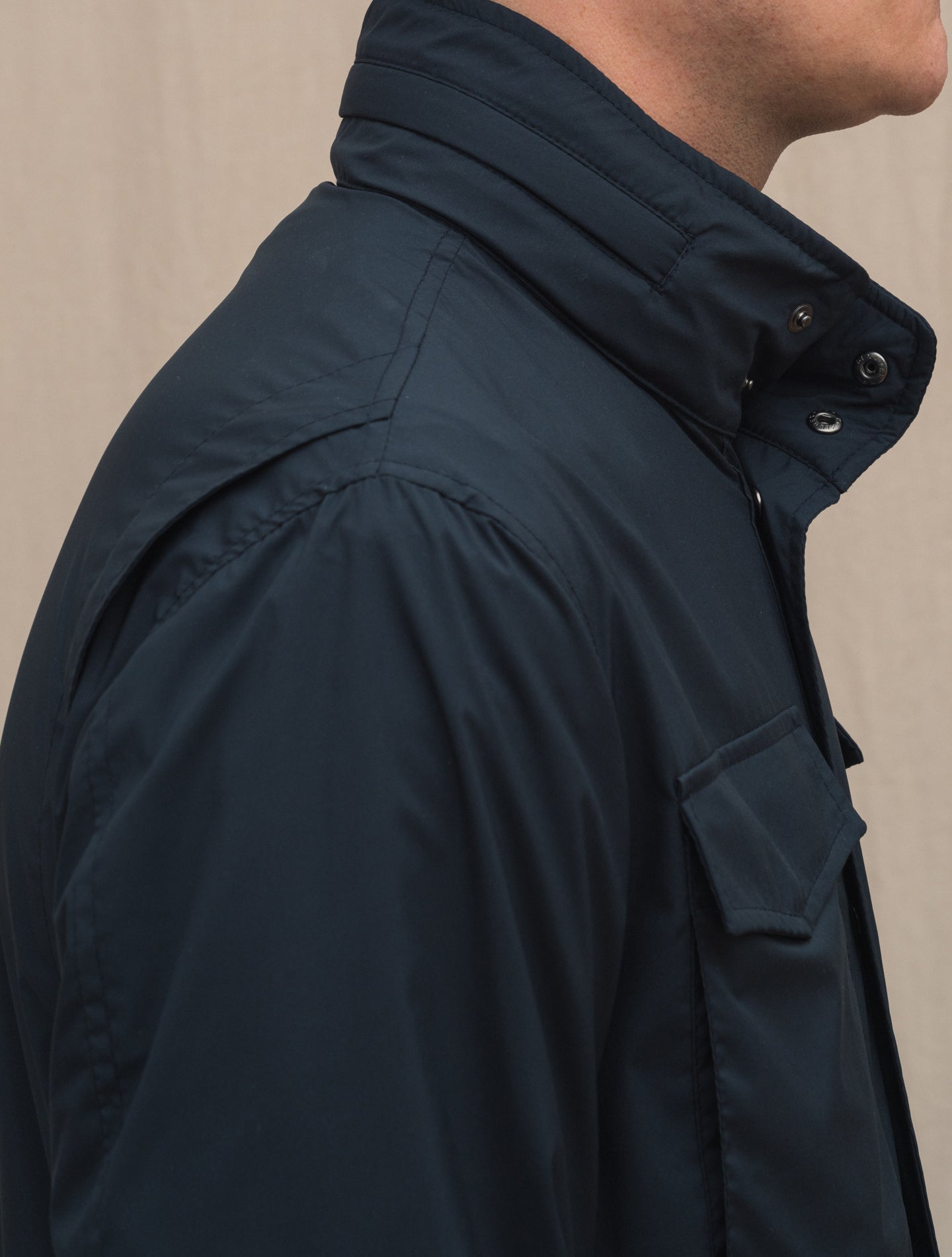 Water Repellant Field Jacket Navy Manto Outerwear 48