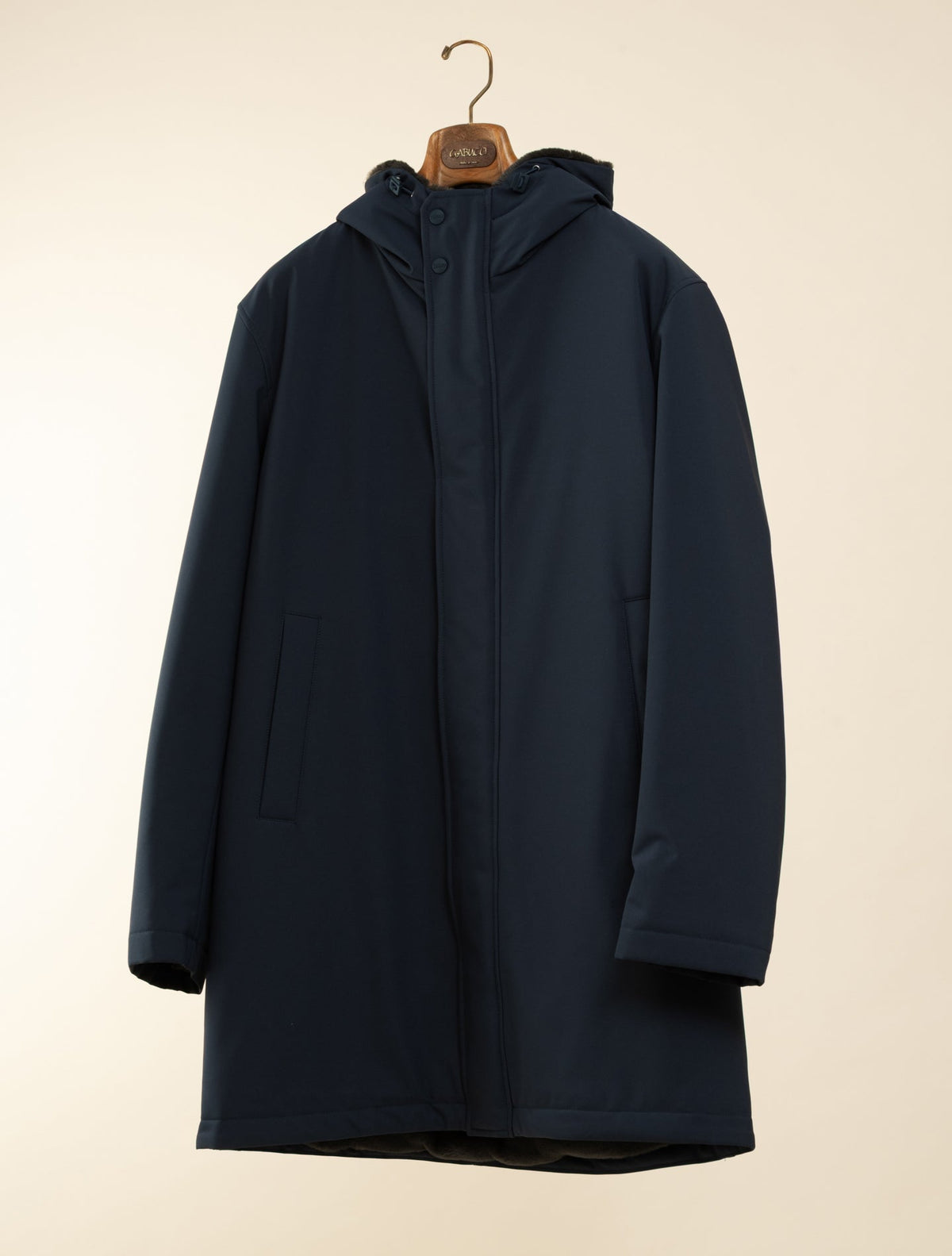 Water-repellent Parka w. Eco Fur Lining Navy Herno Outerwear 48