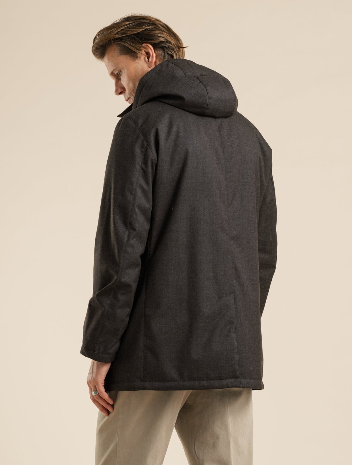 Waterproof Flannel Padded Carcoat Brown Herno Outerwear 48
