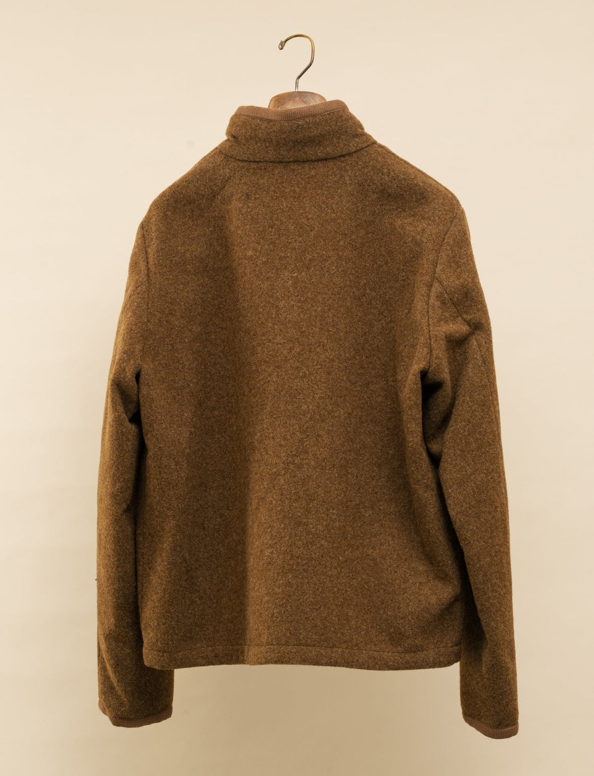 Werner Brushed Shetland Wool Zip Hoodie Tabacco Aspesi Outerwear M