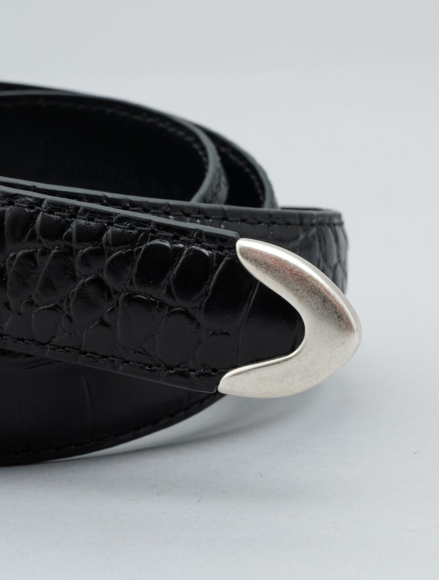 Western Croco - embossed Leather Belt Black Anderson's Belts 80