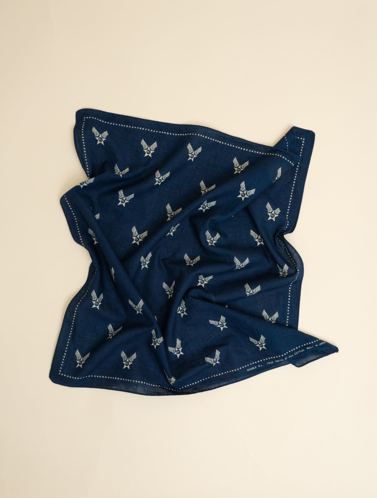 Winged-Logo Indigo Bandanna Indigo/Cream RRL Scarves One Size