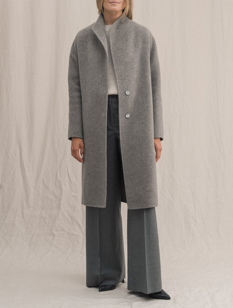 Alexa wool coat with hood and removable outlet fur