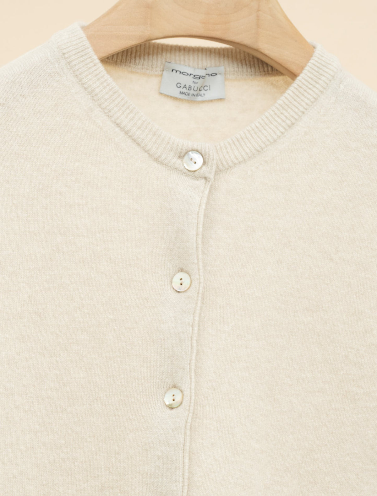 Wool Cashmere Cardigan Beige Morgano Knitwear IT 40