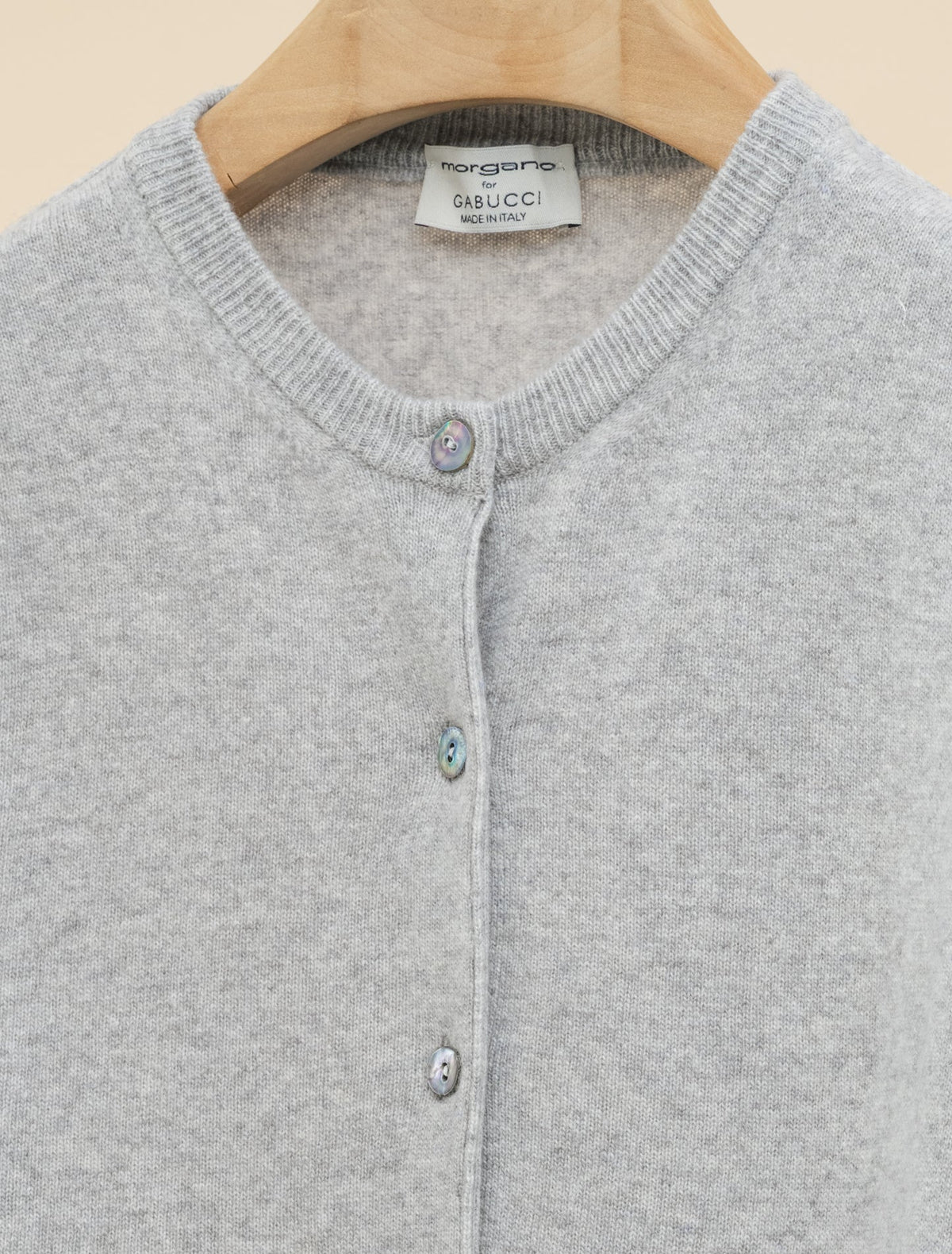 Wool Cashmere Cardigan Grey Morgano Knitwear IT 40