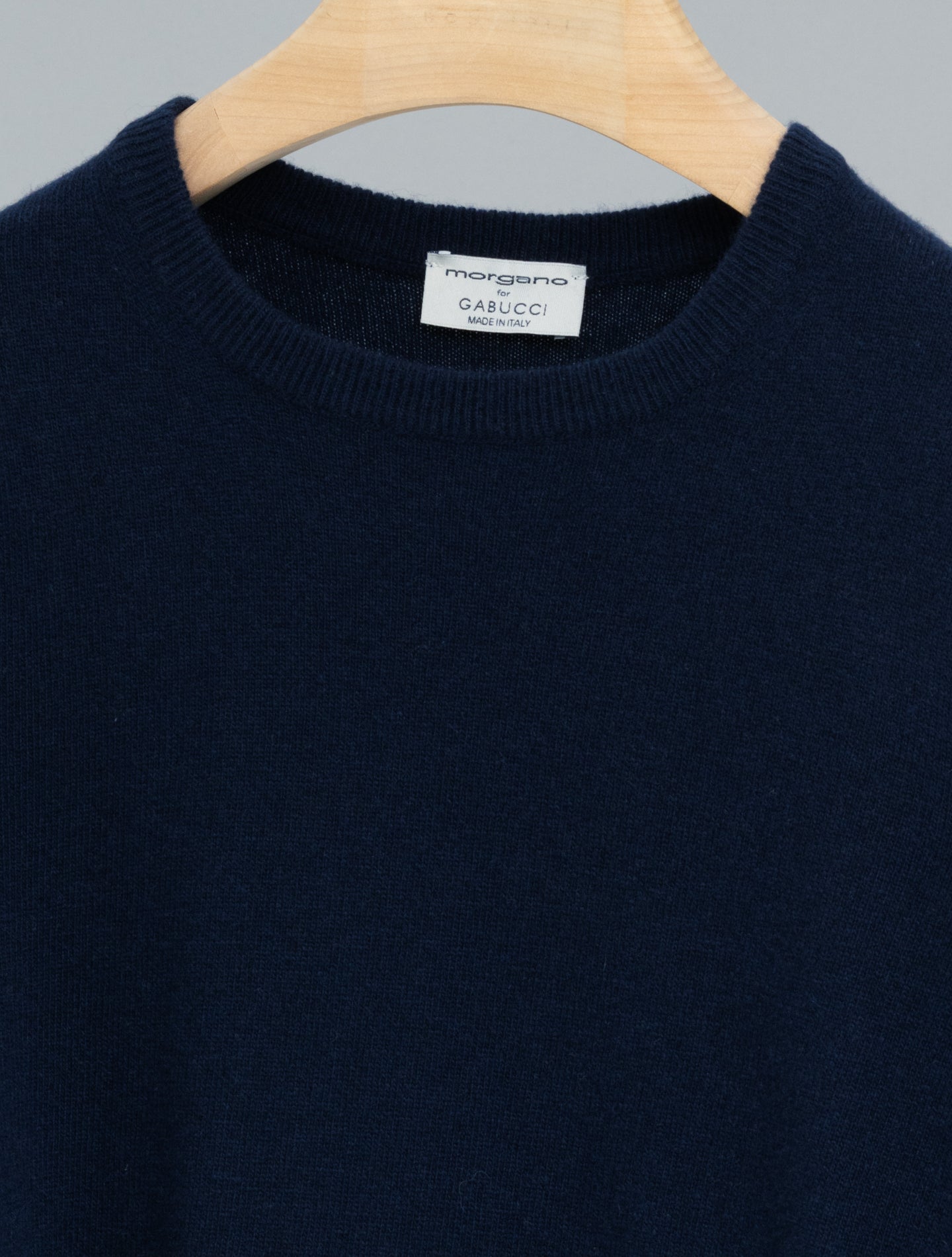 Wool Cashmere Crewneck Navy Morgano Knitwear IT 40