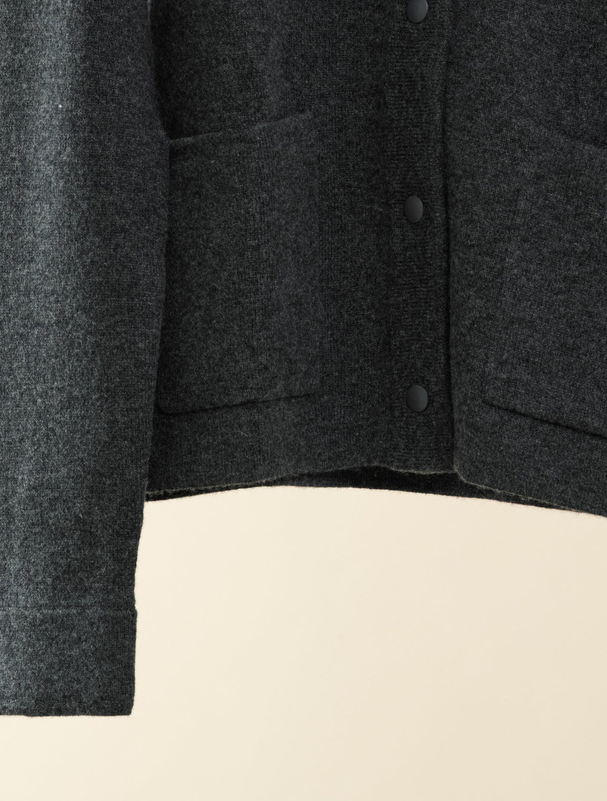 Wool Cashmere Knit Jacket Charcoal Aspesi Knitwear IT 40