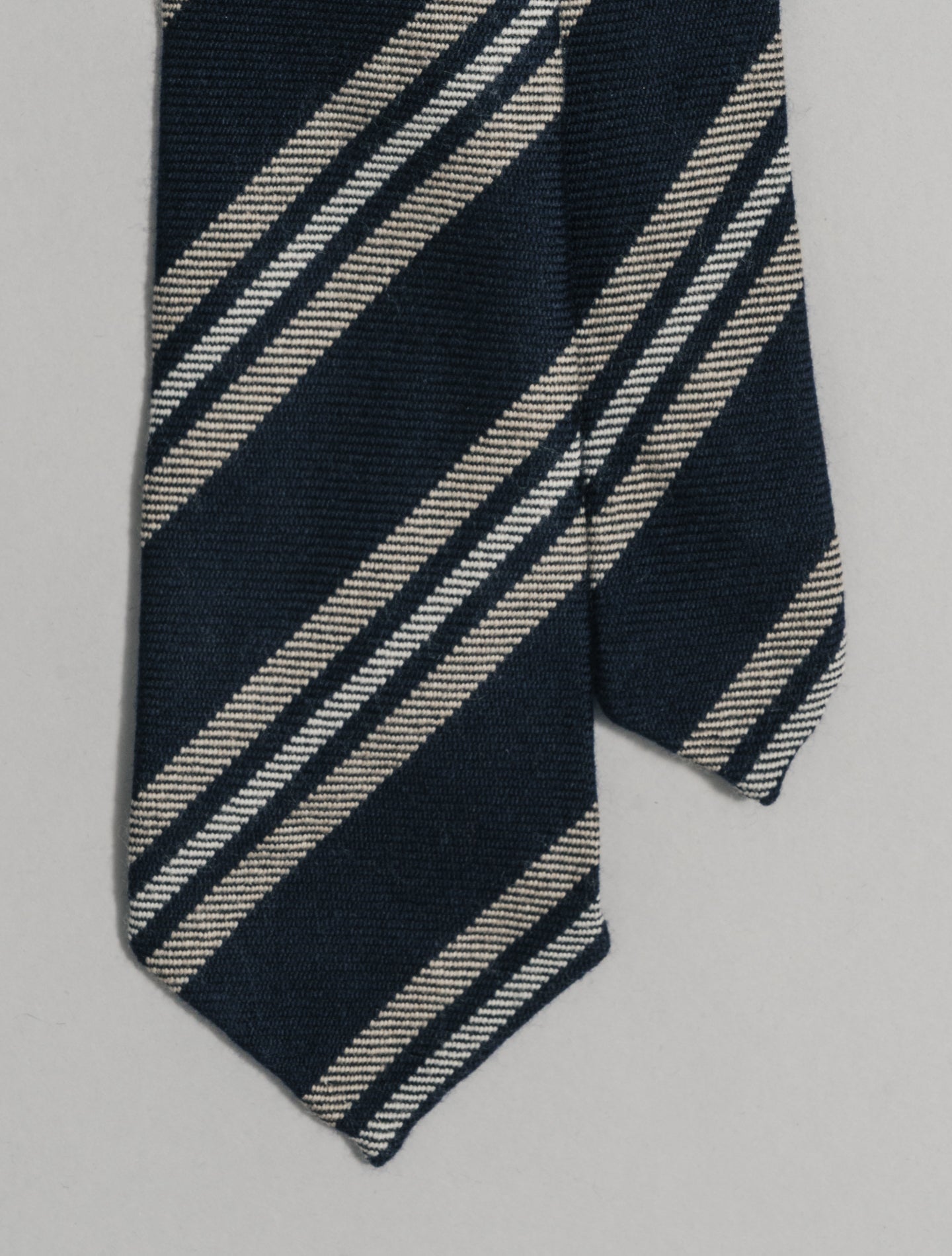 Wool Regimental Tie Grey Finamore Ties One Size