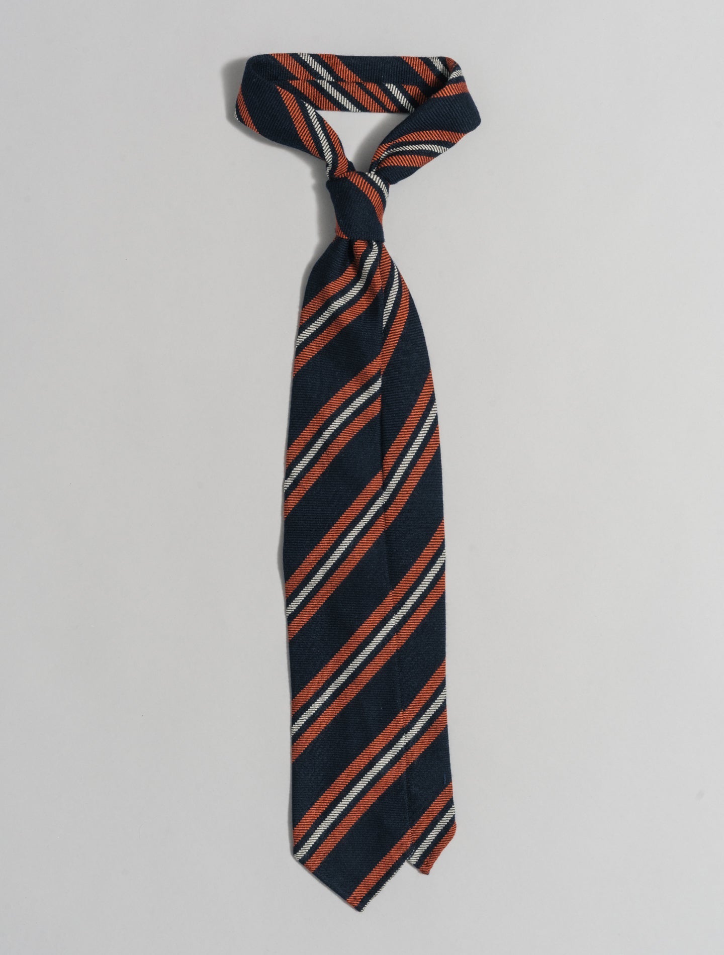 Wool Regimental Tie Rust Finamore Ties One Size