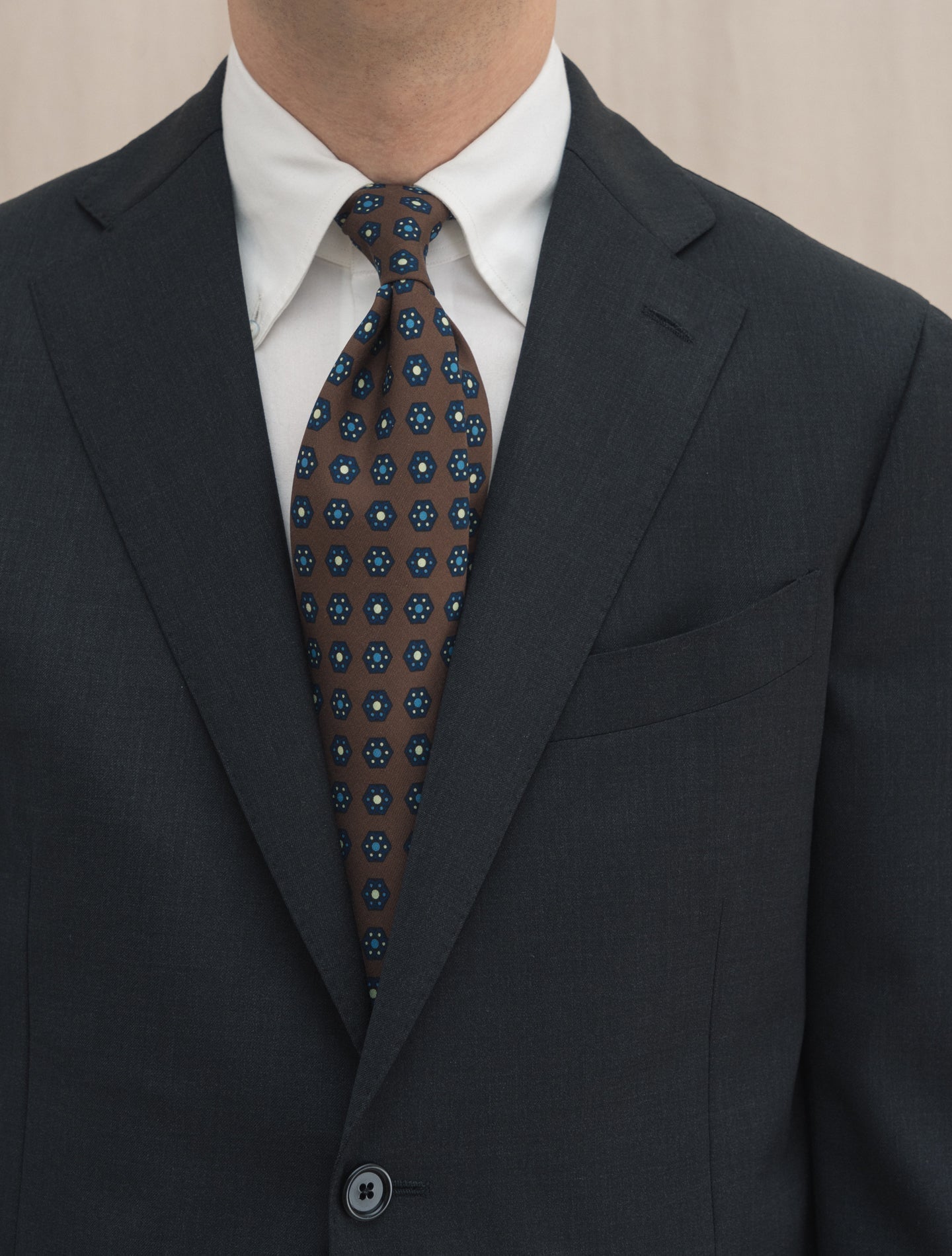 Wool Twill Single Breasted Suit Grey Lardini Suits 46
