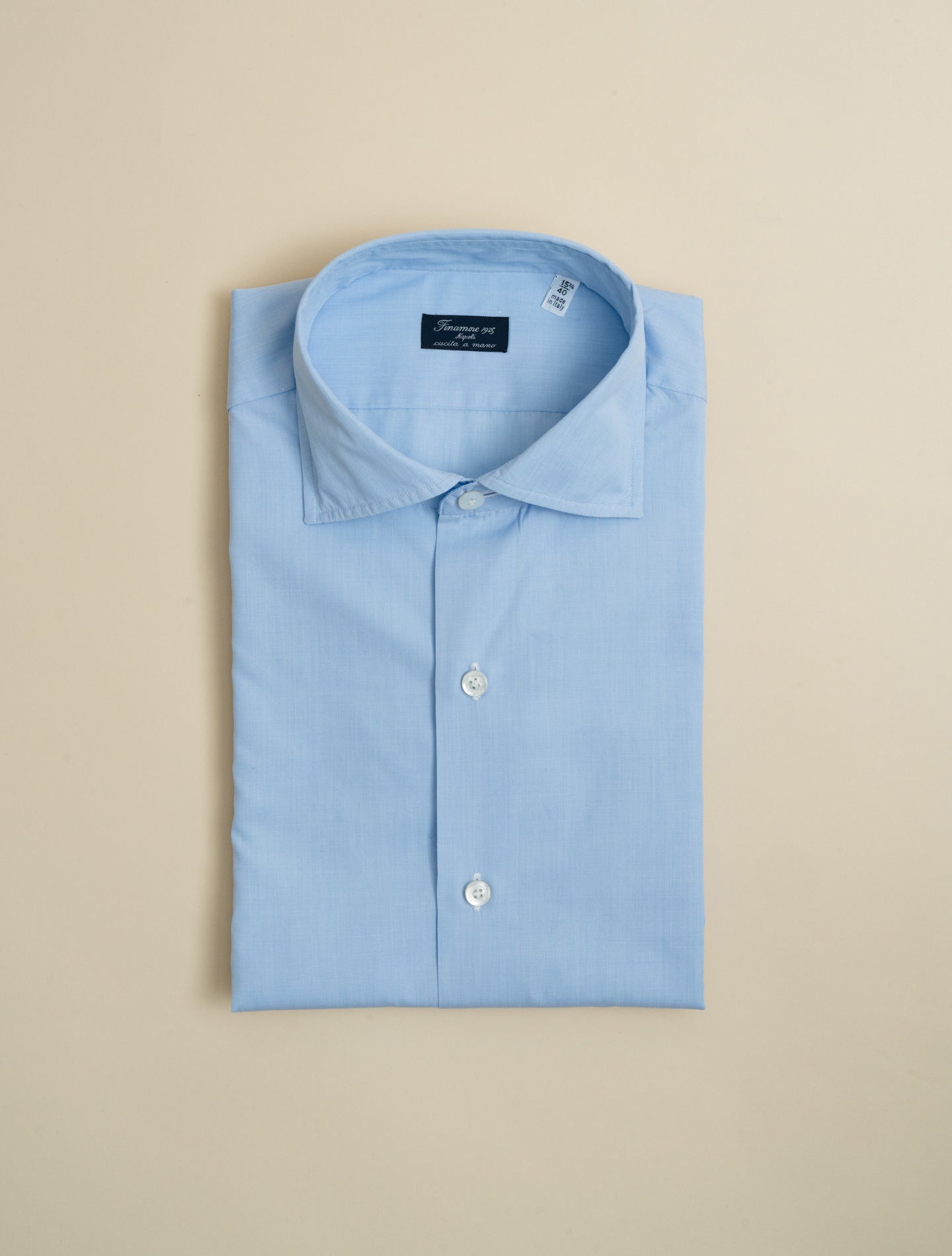 Zante Enzyme Fil a Fil Shirt Blue Finamore Shirts 39