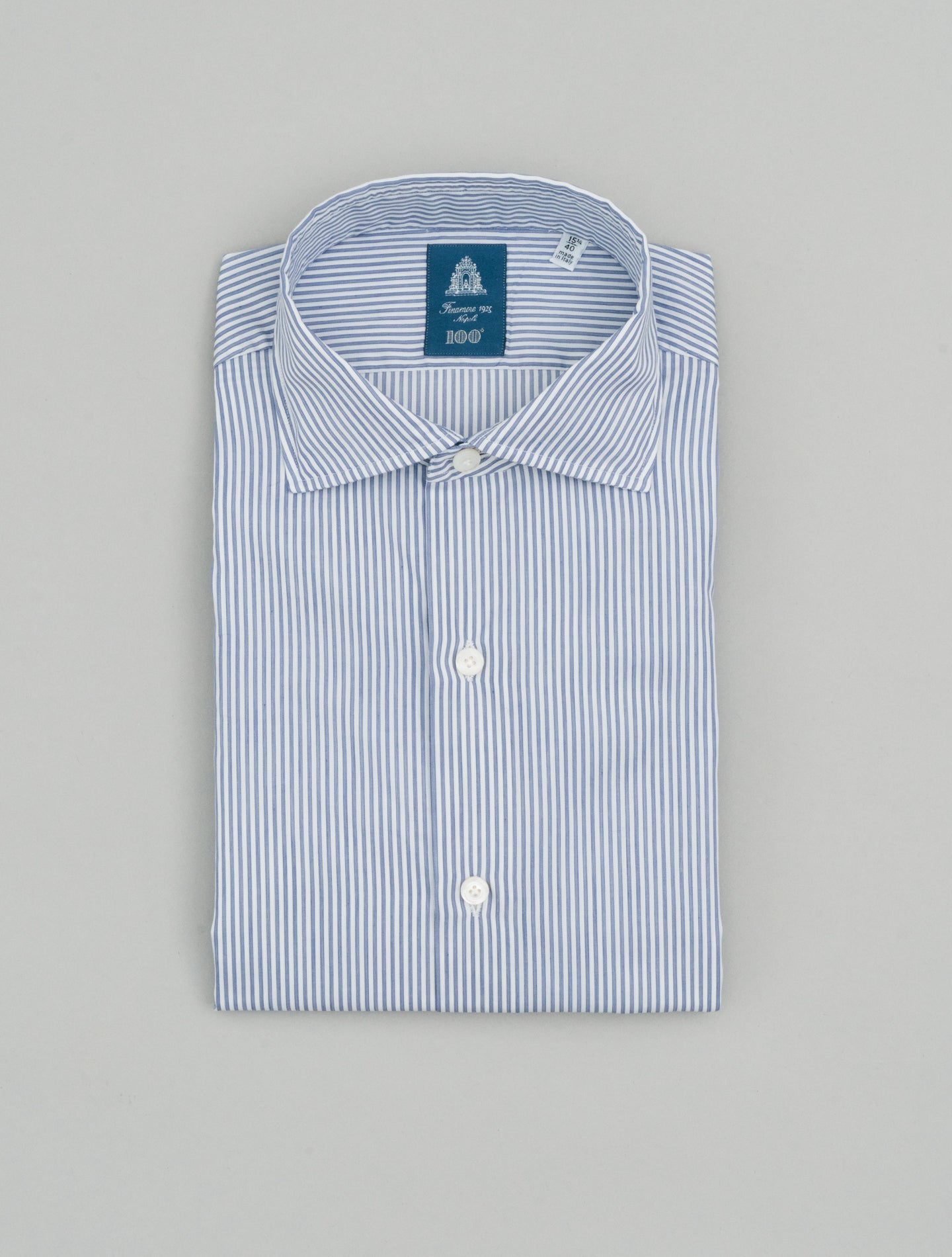 Zante Enzyme Striped Cotton Shirt Blue Finamore Shirts 39