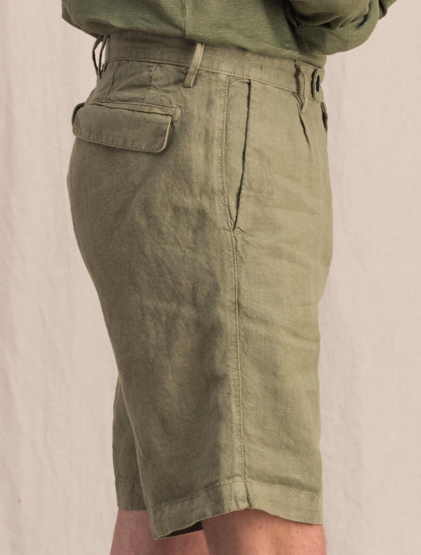 Alaccia Linen Shorts Green Massimo Alba Shorts 46