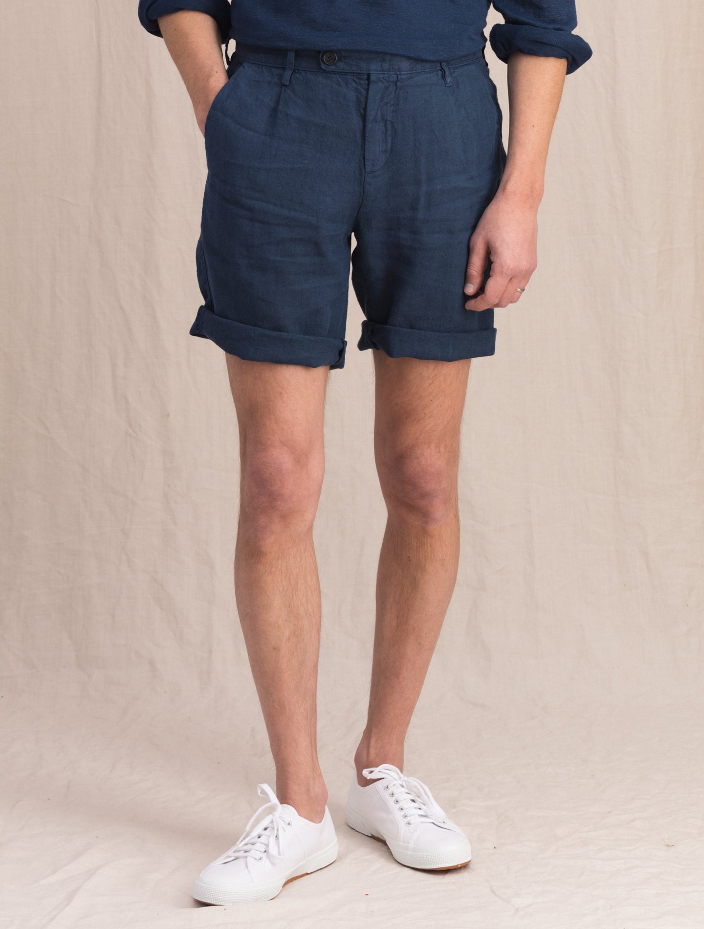 Alaccia Linen Shorts Navy Massimo Alba Shorts 46