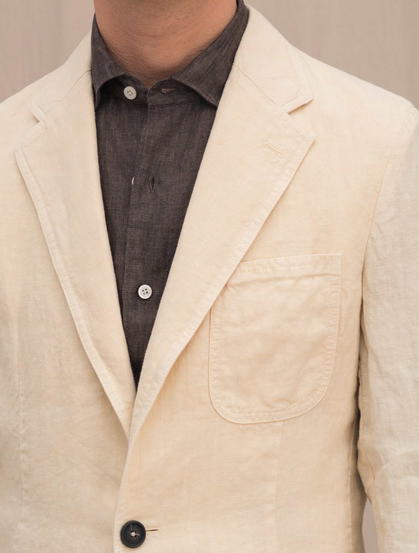 Benetti Unconstructed Linen Jacket Sand Massimo Alba Jackets 46