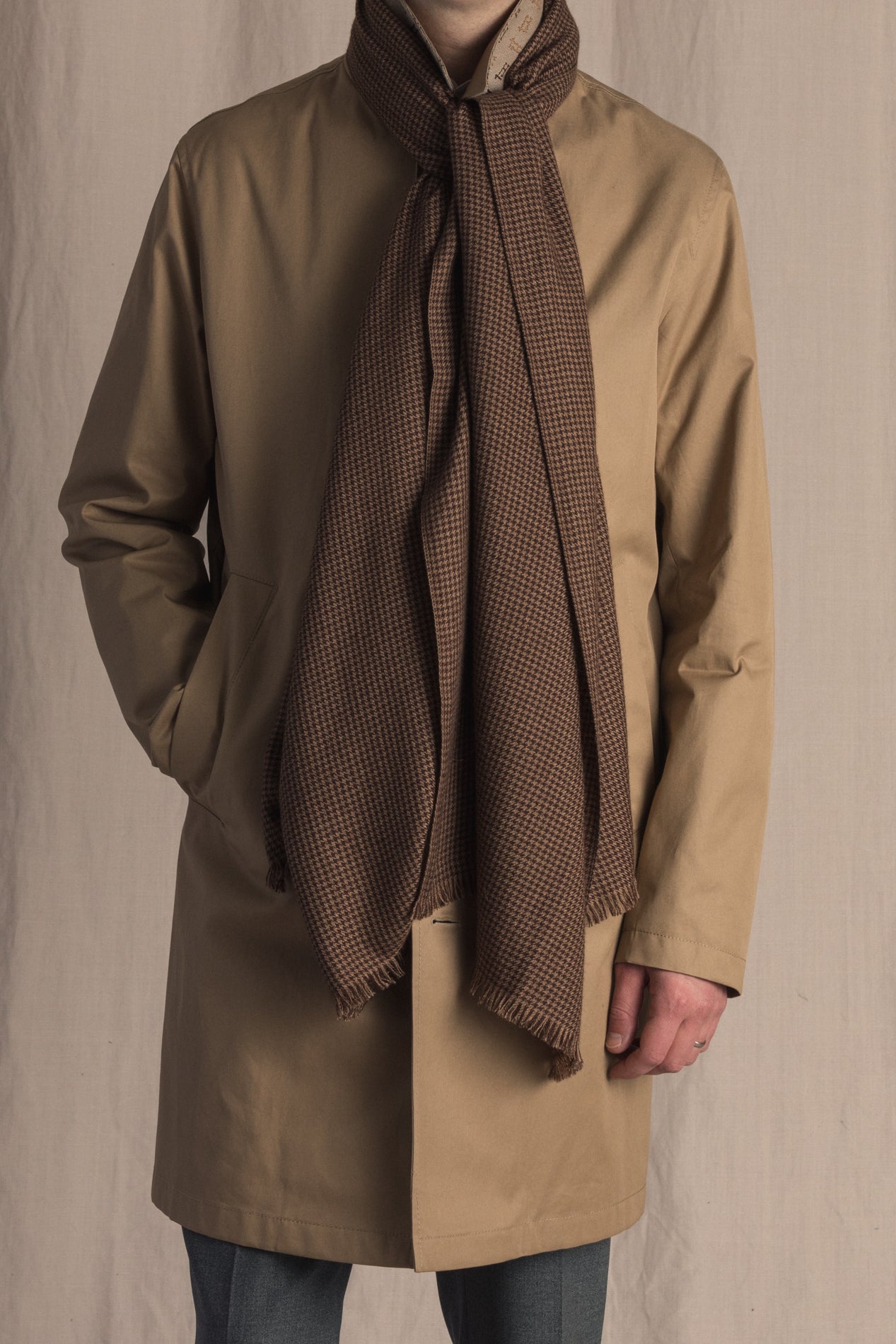 Cotton Rain Coat Sand Herno Outerwear 48