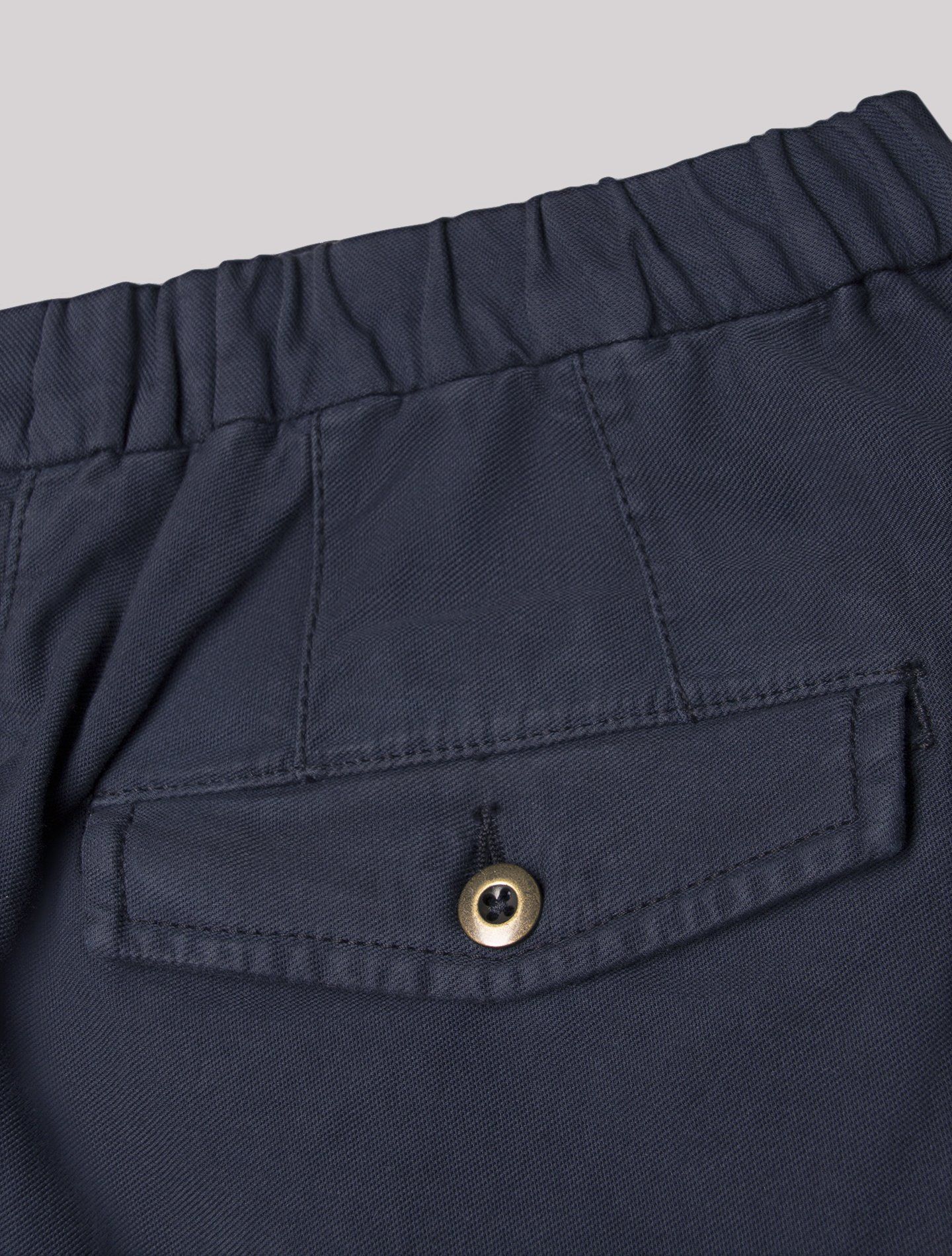 Cotton Regular Fit Drawstring Shorts Navy Incotex Trousers 29