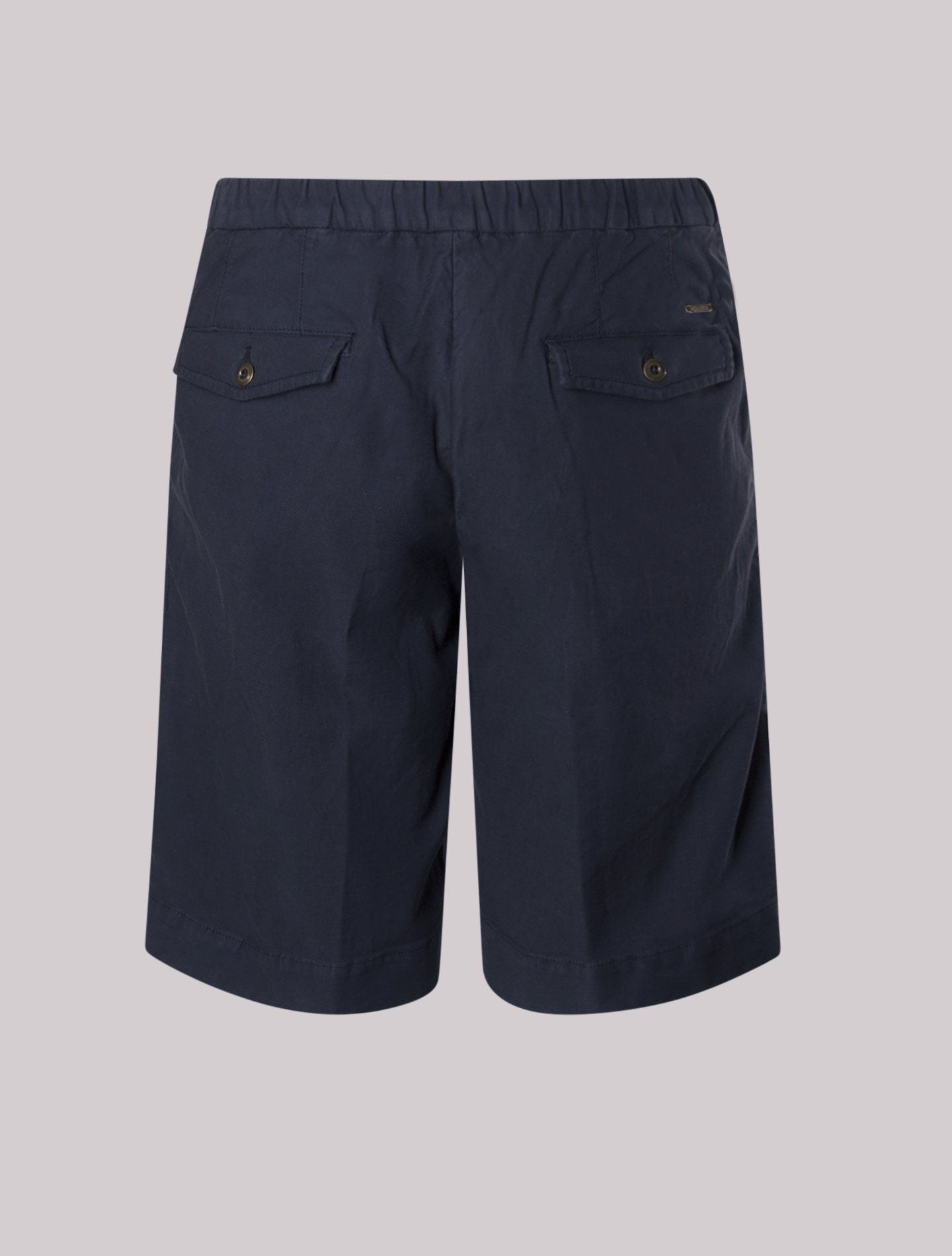 Cotton Regular Fit Drawstring Shorts Navy Incotex Trousers 29