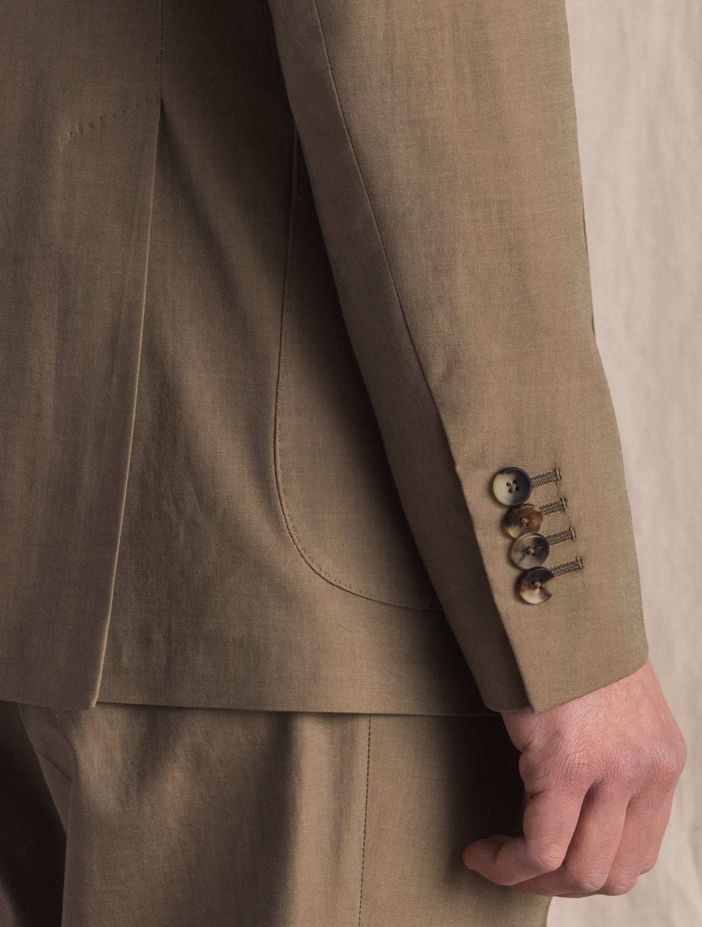 Double Breasted Cotton Suit Mid Brown Lardini Suits 48