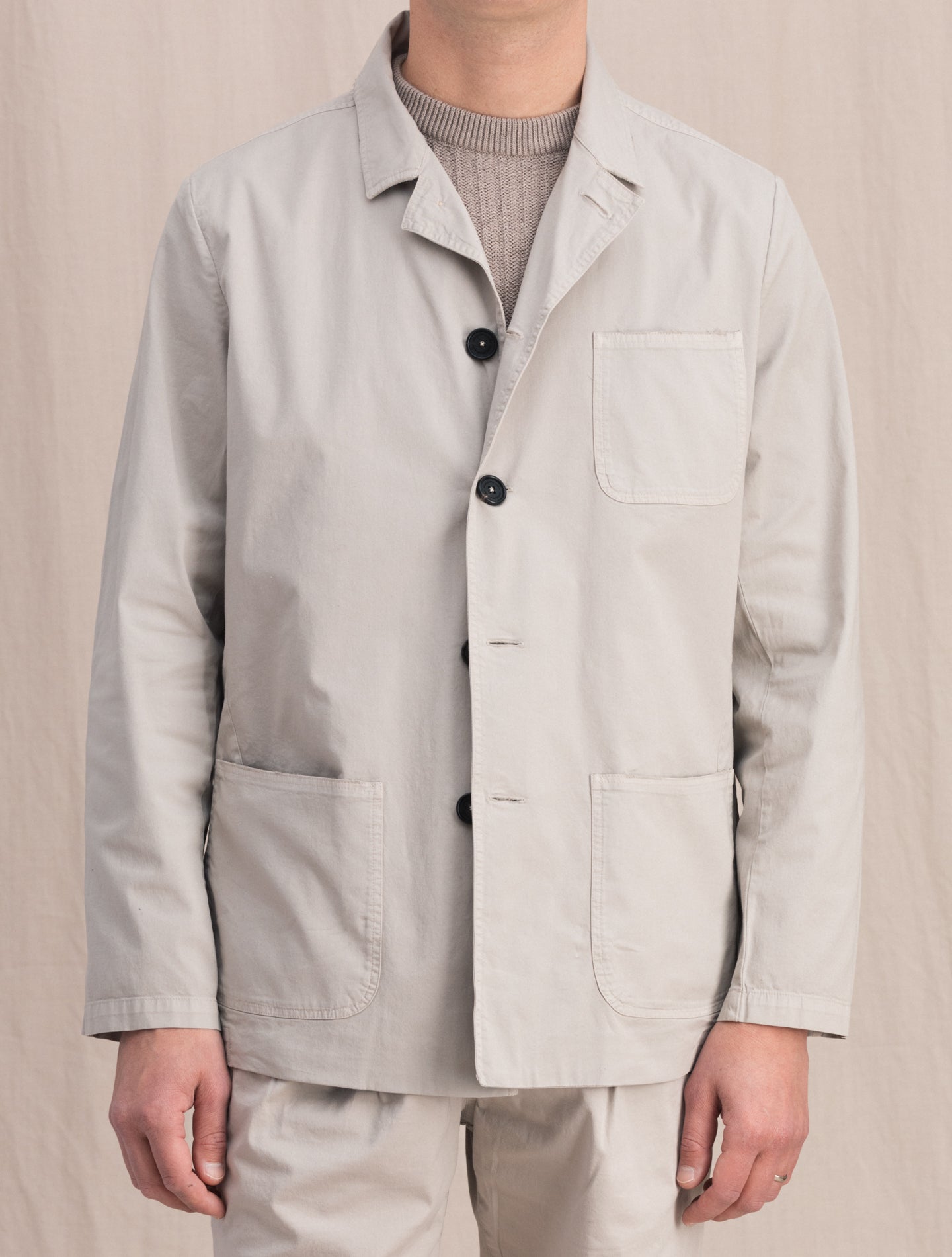 Florida Cotton Shirt Jacket Stone Massimo Alba Outerwear S