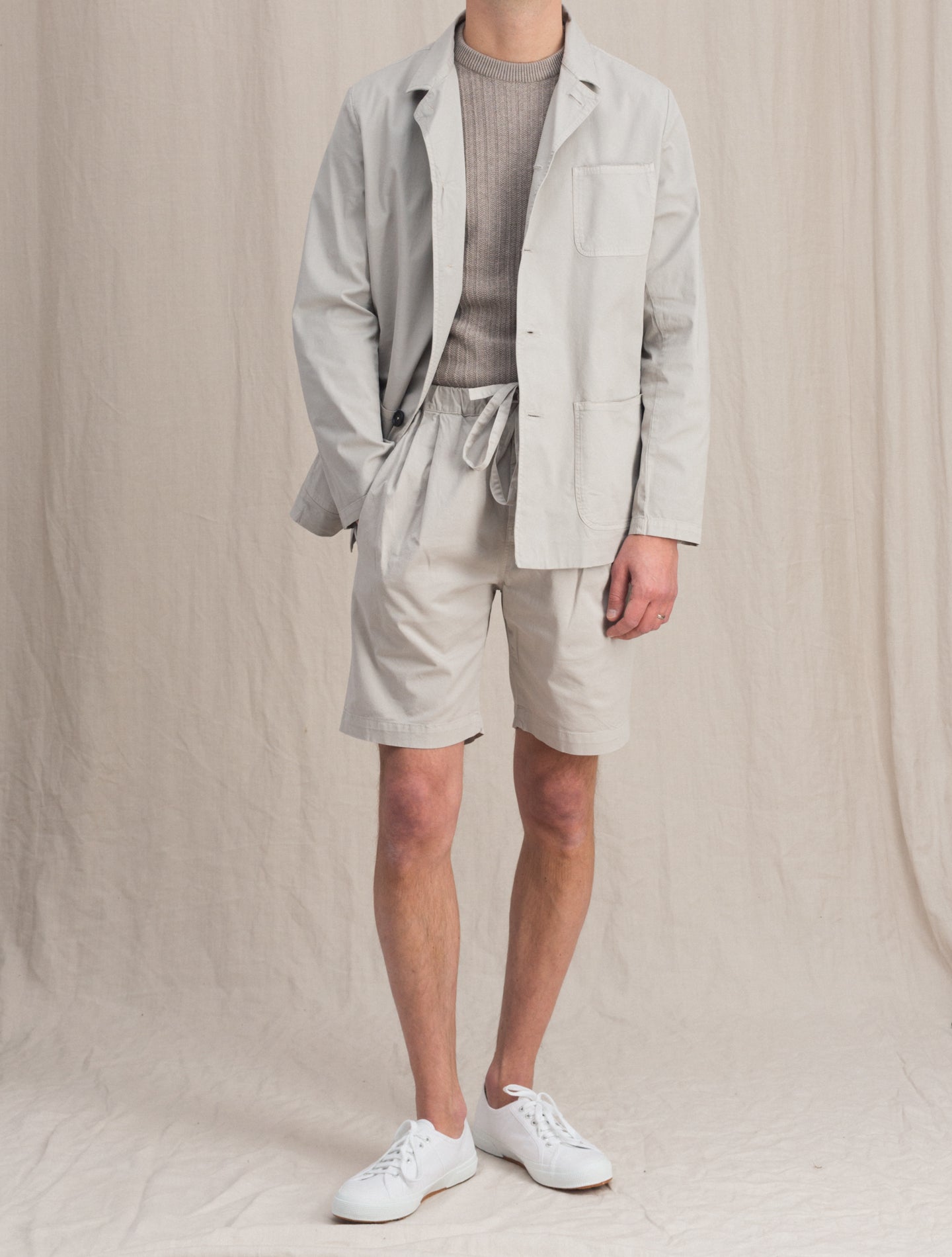 Florida Cotton Shirt Jacket Stone Massimo Alba Outerwear S