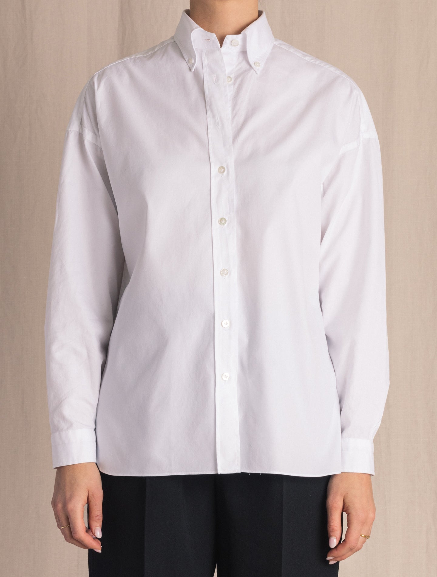 Grace Relaxed Washed Pinpoint Shirt White Finamore Shirts IT 38