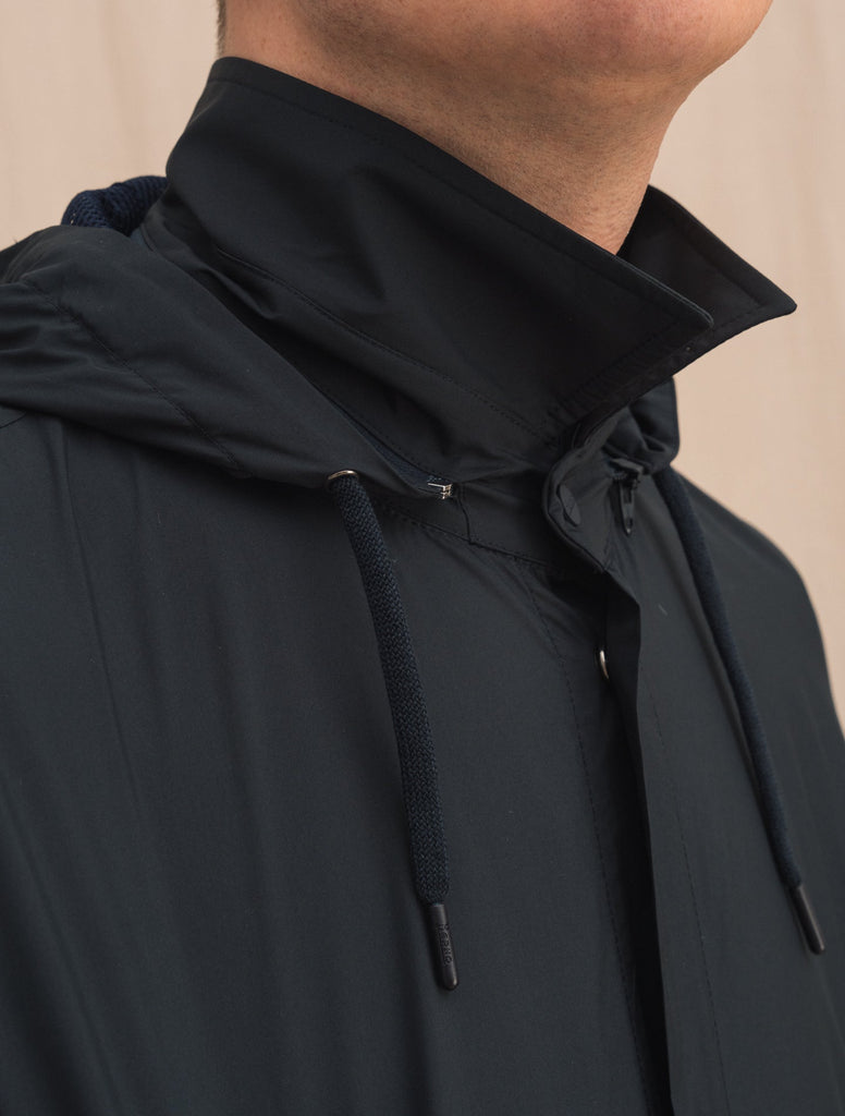 Hooded Coach Jacket Navy – Gabucci