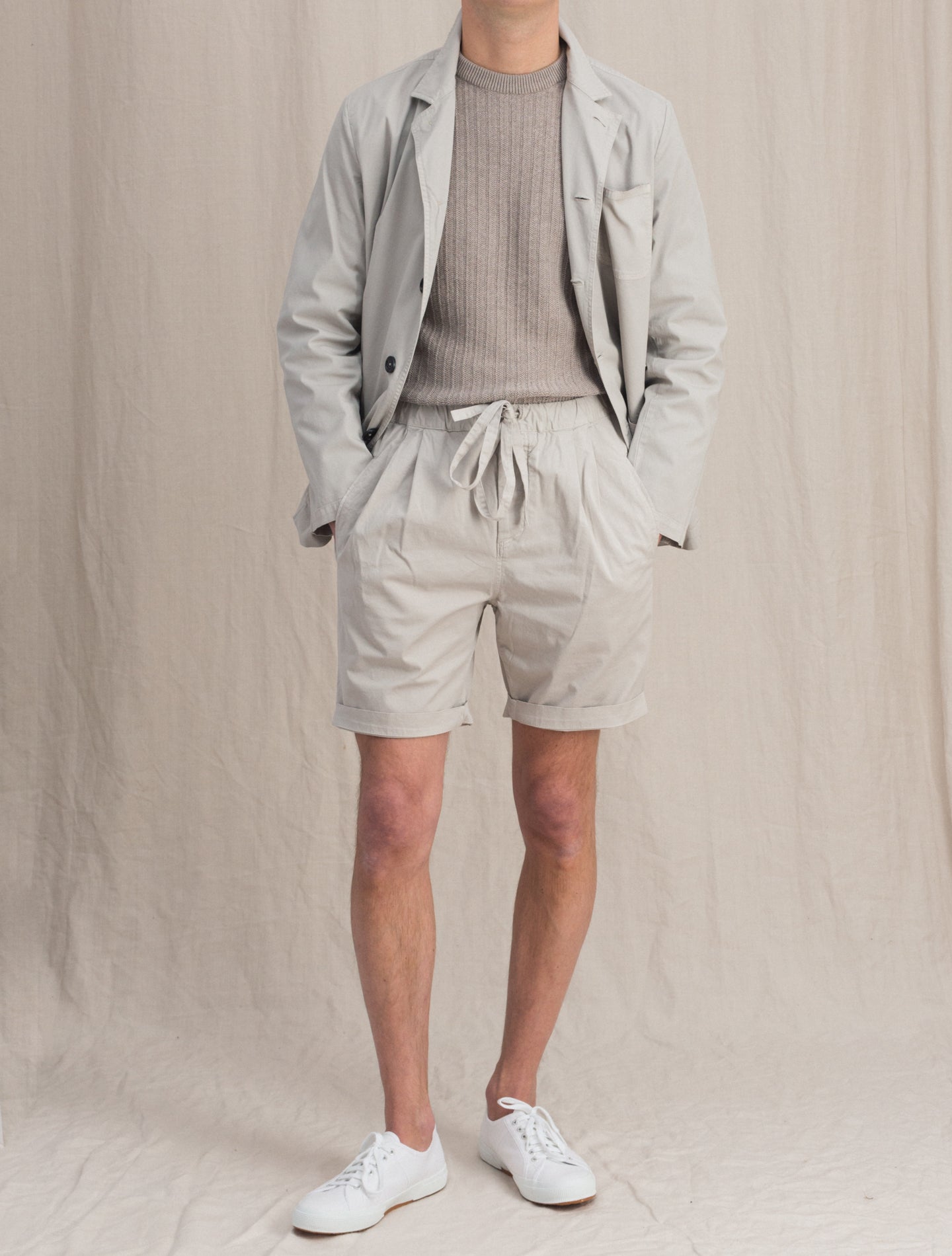 Kevin Pleated Shorts Stone Massimo Alba Shorts S